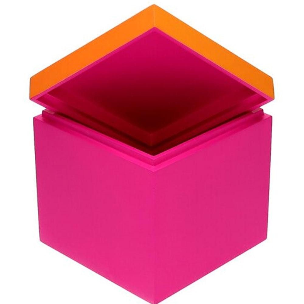 Giftcompany Aufbewahrungsbox Aufbewahrungsbox Neo Quadratisch Neon Pink Orange (13x13x13cm)