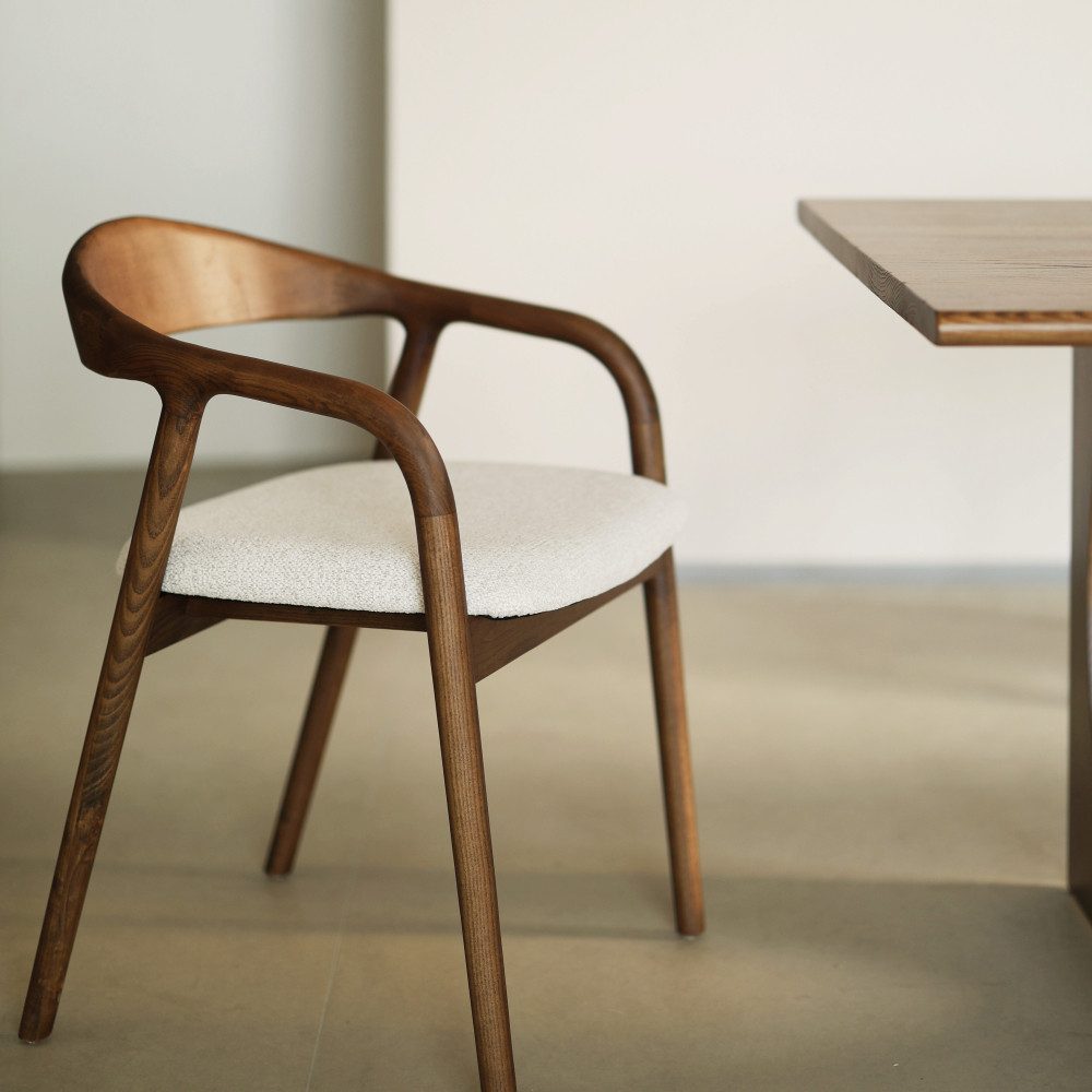 BBWL Polsterstuhl Eschenholz Stuhl ergonomisch modern mit Stoffbezug, Esszimmerstuhl Holz gepolstert stabil langlebi