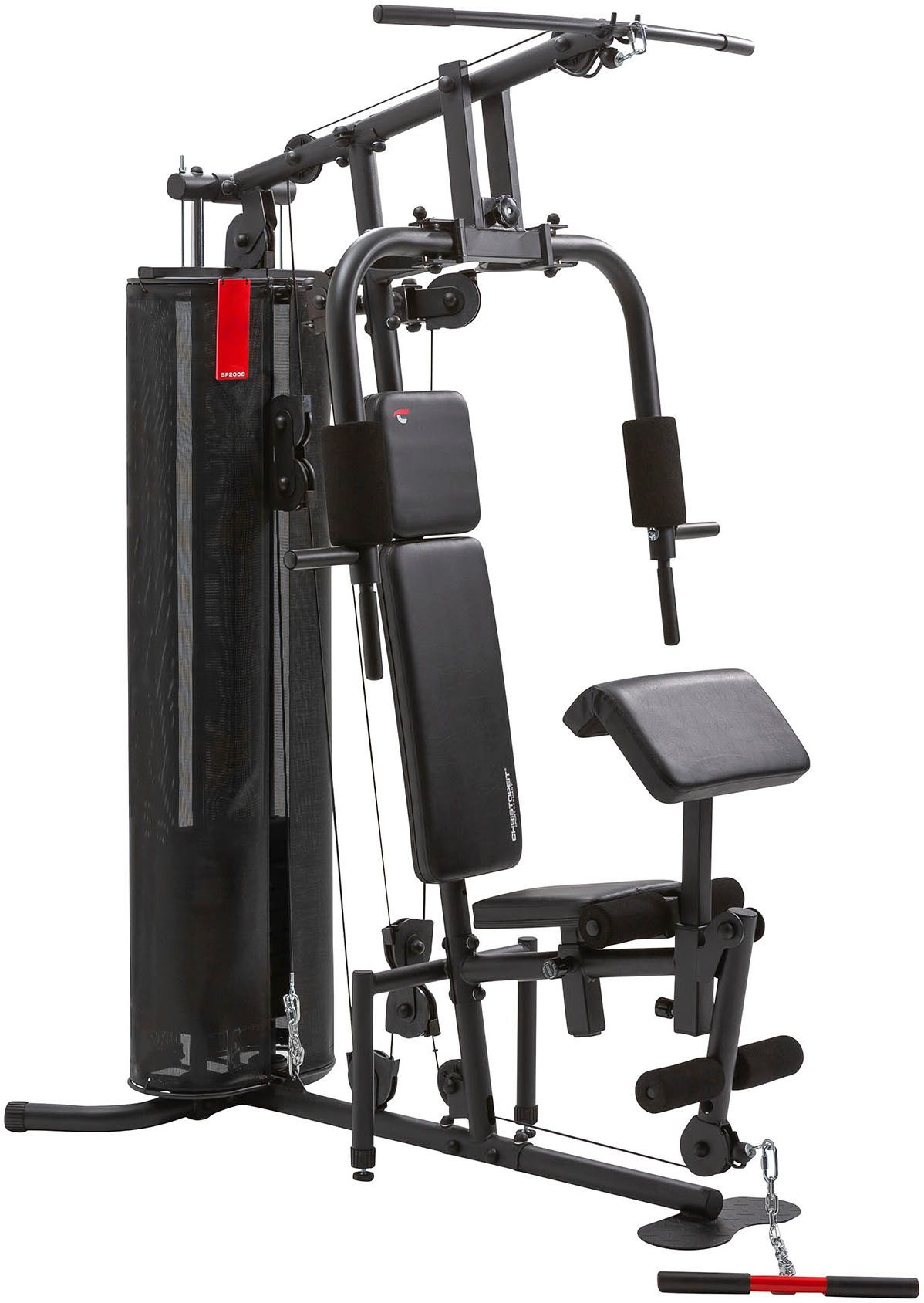 Christopeit Sport® Kraftstation SP 2000, 8 Gewichtsblöcke (Butterflystange, Latzug, Ruderfunktion und mehr), max. Benutzergewicht 120 kg, max. Trainingsgewicht 56 kg