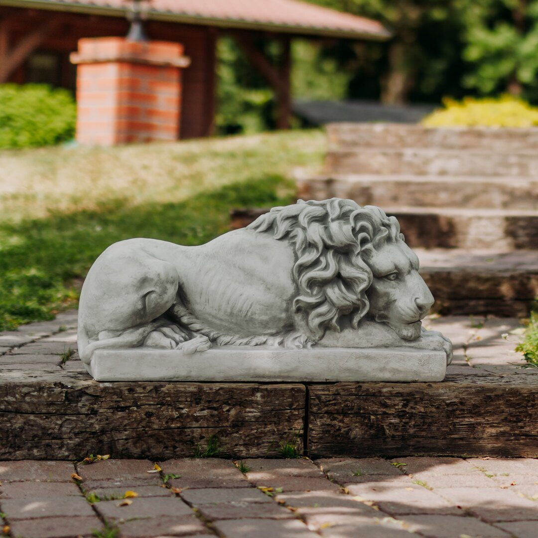gartendekoparadies.de Gartenfigur Liegender Löwe groß, H. 37 cm, 85 kg, Frostsicher