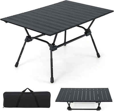 KOMFOTTEU Campingtisch Picknicktisch, aus Aluminium, klappbar & 4-stufig höhenverstellbar
