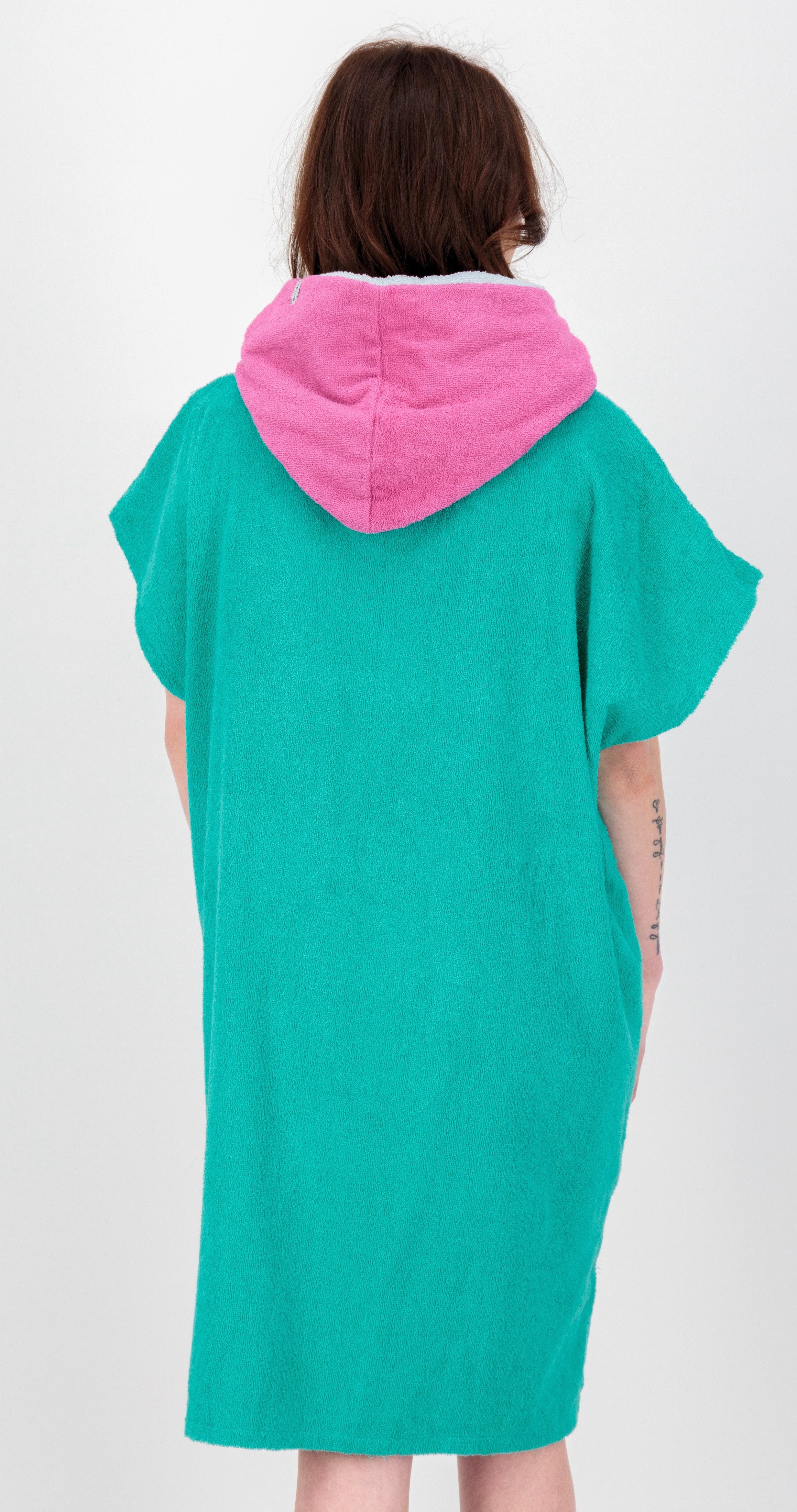 DEPROC Active Badeponcho PONCHINO HALIFAX WOMEN Umziehhilfe Strandponcho, Kapuze, ohne, Innenliegende Tasche zum Umziehen