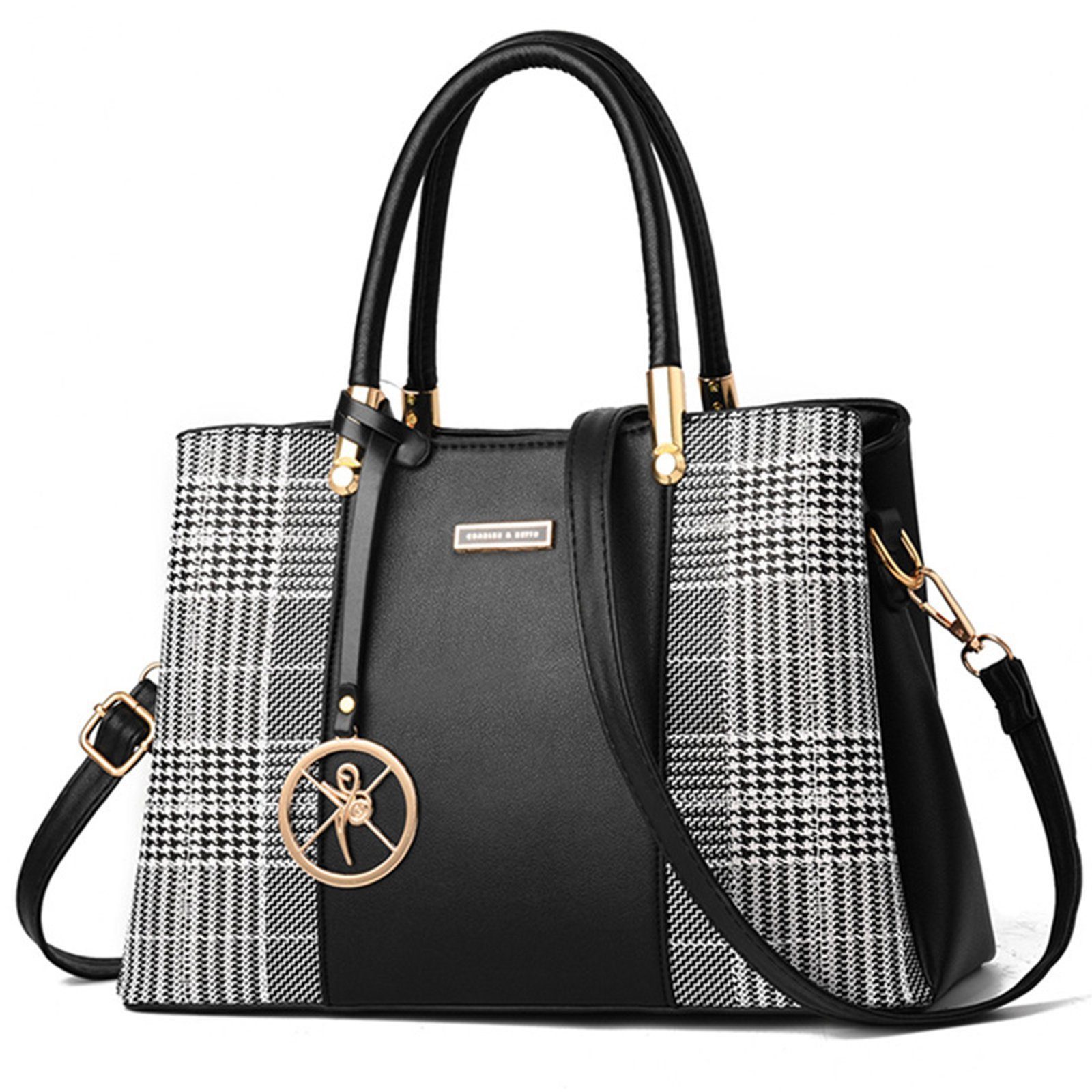 feinlux Henkeltasche Henkeltasche (Packung, Handtasche Tragetasche Aktentasche), für Frau Frauen Jungen Freizeit Arbeit Business Schule Büro Reisen usw