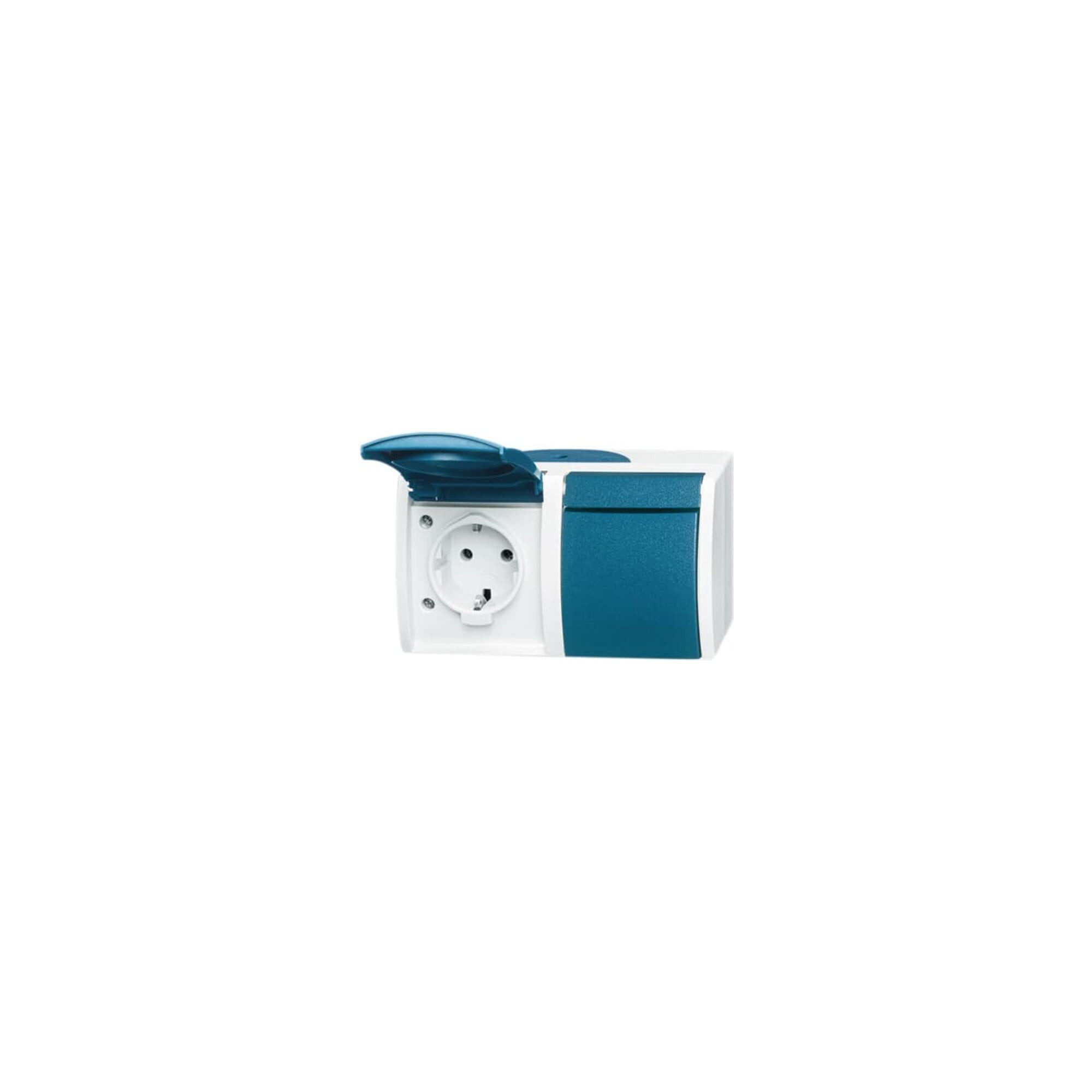 Busch-Jaeger Steckdose Busch-Jaeger Schuko-Steckdose 2f.gr/bgn waagerecht 20/2 EW-53