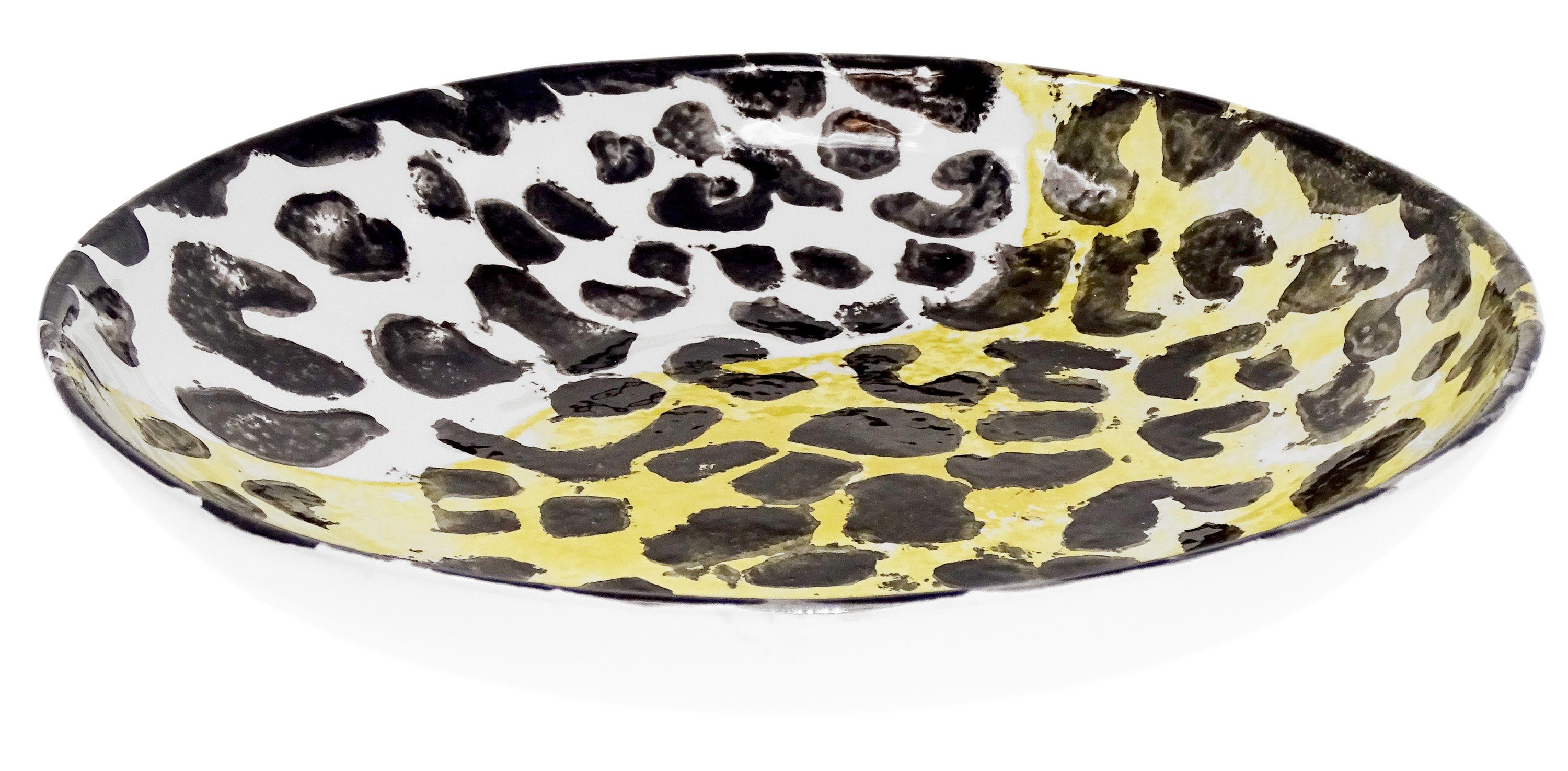 groß Leopard, flach, cm 24 Nudelteller Ø Keramik, Salatschüssel Servierteller Lashuma