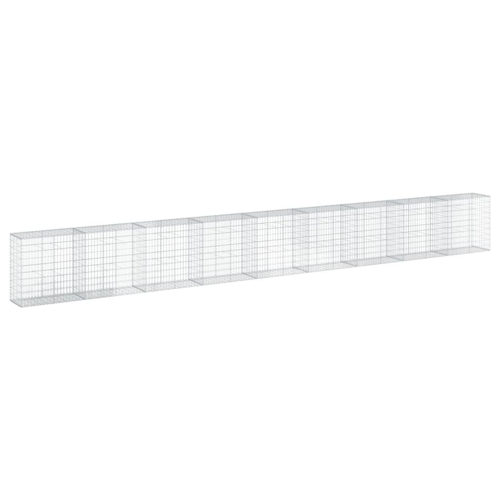 vidaXL Blumentopf Gabione mit Deckel 900x50x100 cm Verzinktes Eisen (1 St)