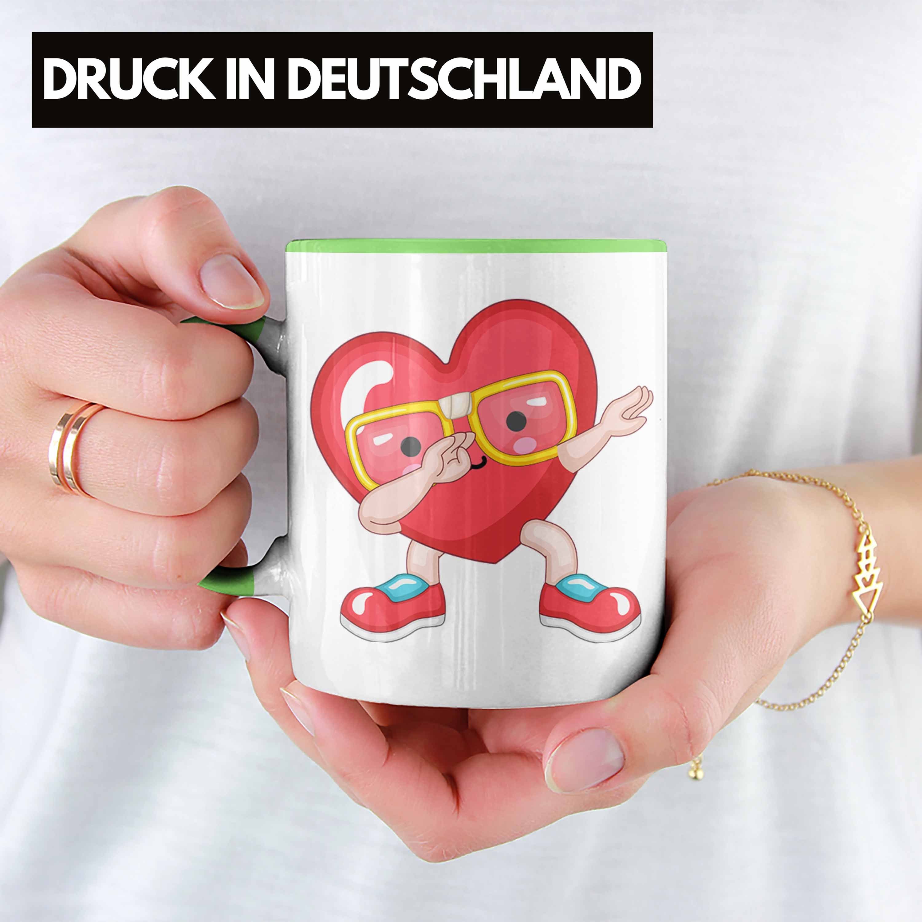 Trendation Tasse Tasse mit Herz-Grafik Va zum Grün Geschenk Freundin für Romantisches Freund