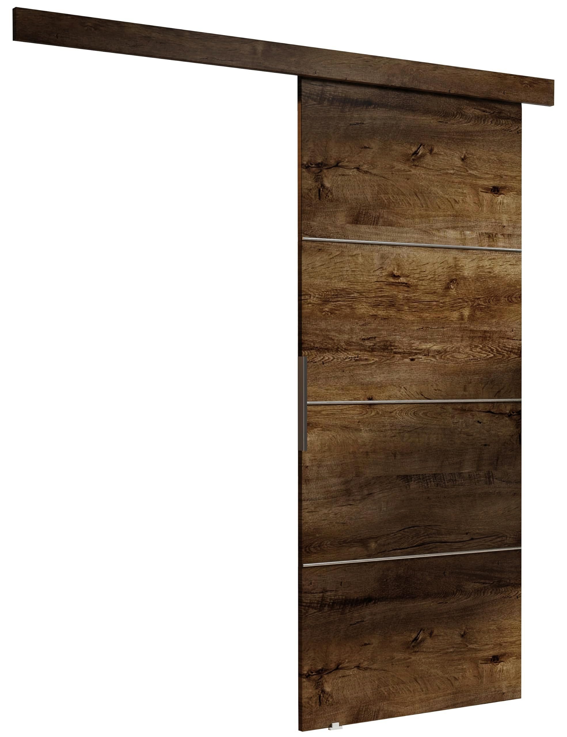 KIER FURNITURE Schiebetür MALIBU PLUS - 96 x 205 x 1.6 cm - Universell - Esche Dunkel