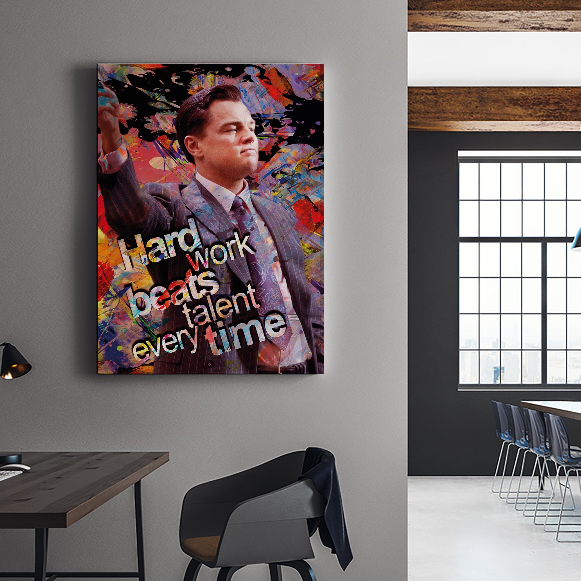 ArtMind XXL-Wandbild Hard work beats talent, Premium Wandbilder als Poster
