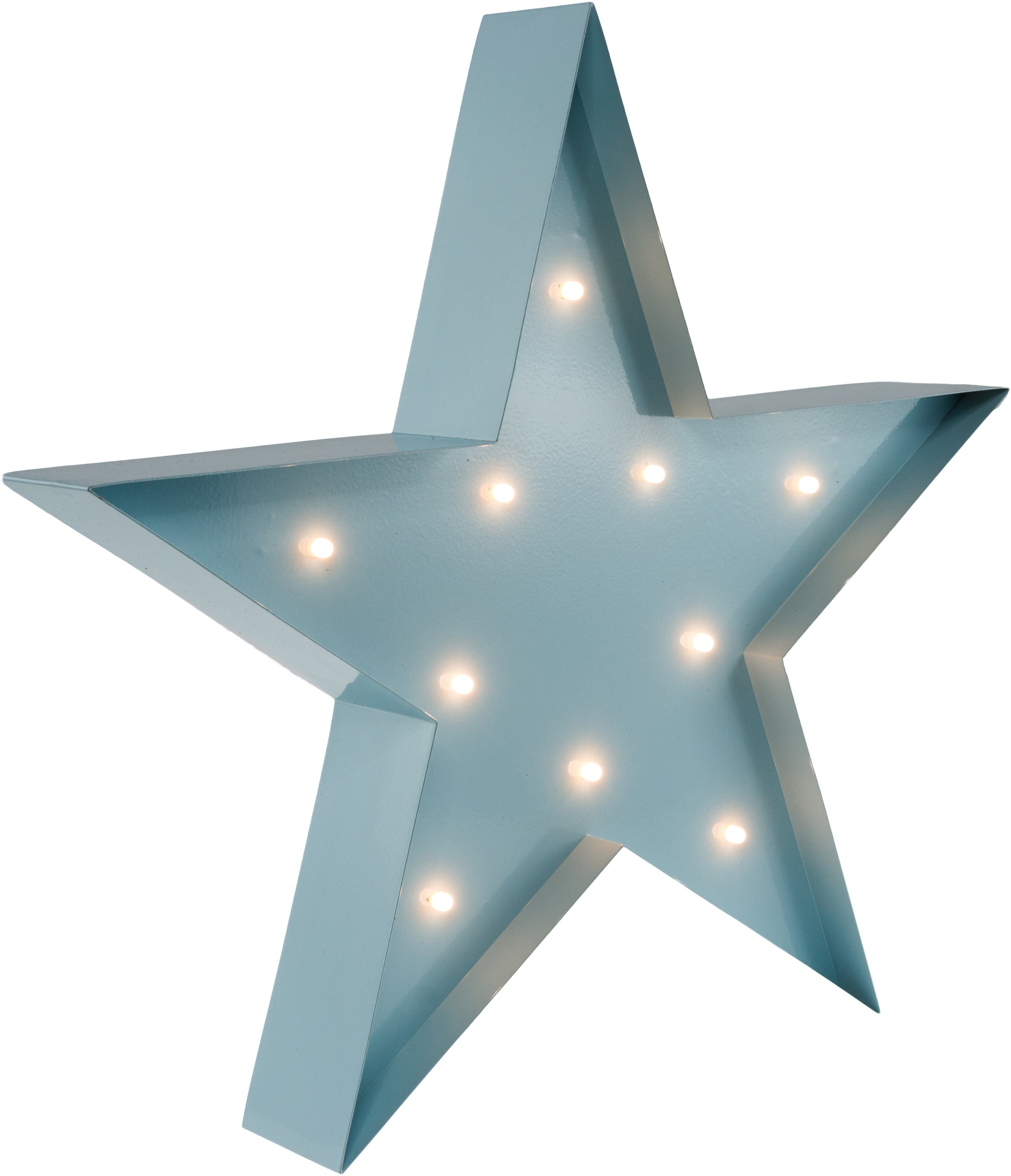 MARQUEE LIGHTS LED Dekolicht Star, LED fest integriert, Warmweiß, Wandlampe,  Tischlampe Star mit 10 festverbauten LEDs - 31x31 cm