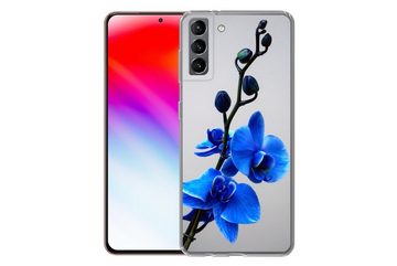MuchoWow Handyhülle Blaue Orchidee, Phone Case, Handyhülle Samsung Galaxy S21 Plus, Silikon, Schutzhülle