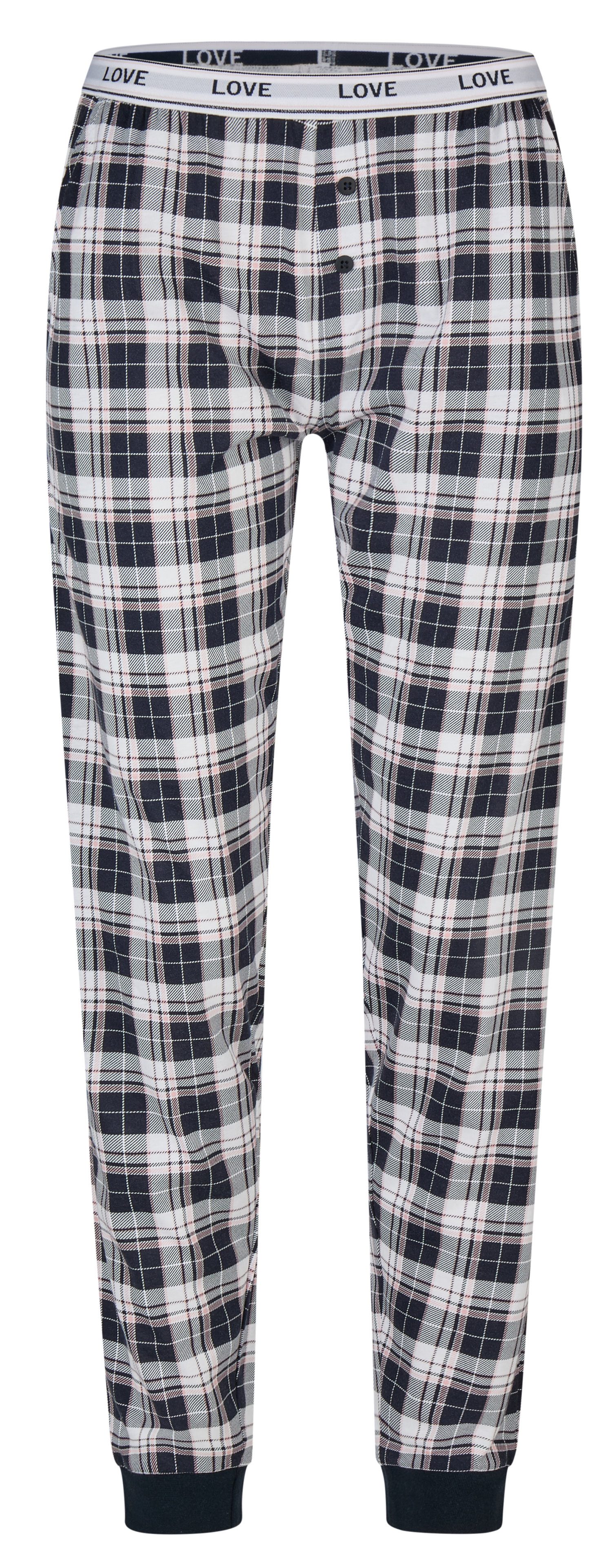 By Louise Pyjamahose Damen Pyjamahose kariert (1-tlg) Baumwolle