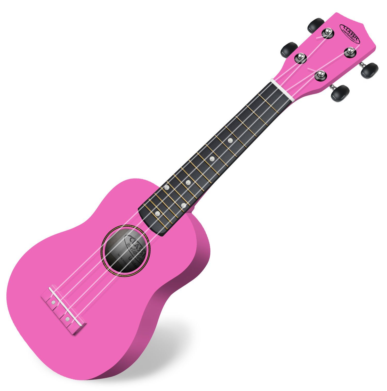 Classic Cantabile Ukulele Sopranukulele (Ukulele, Uke, 15 Bünde, leichtgängige Gitarrenmechanik)