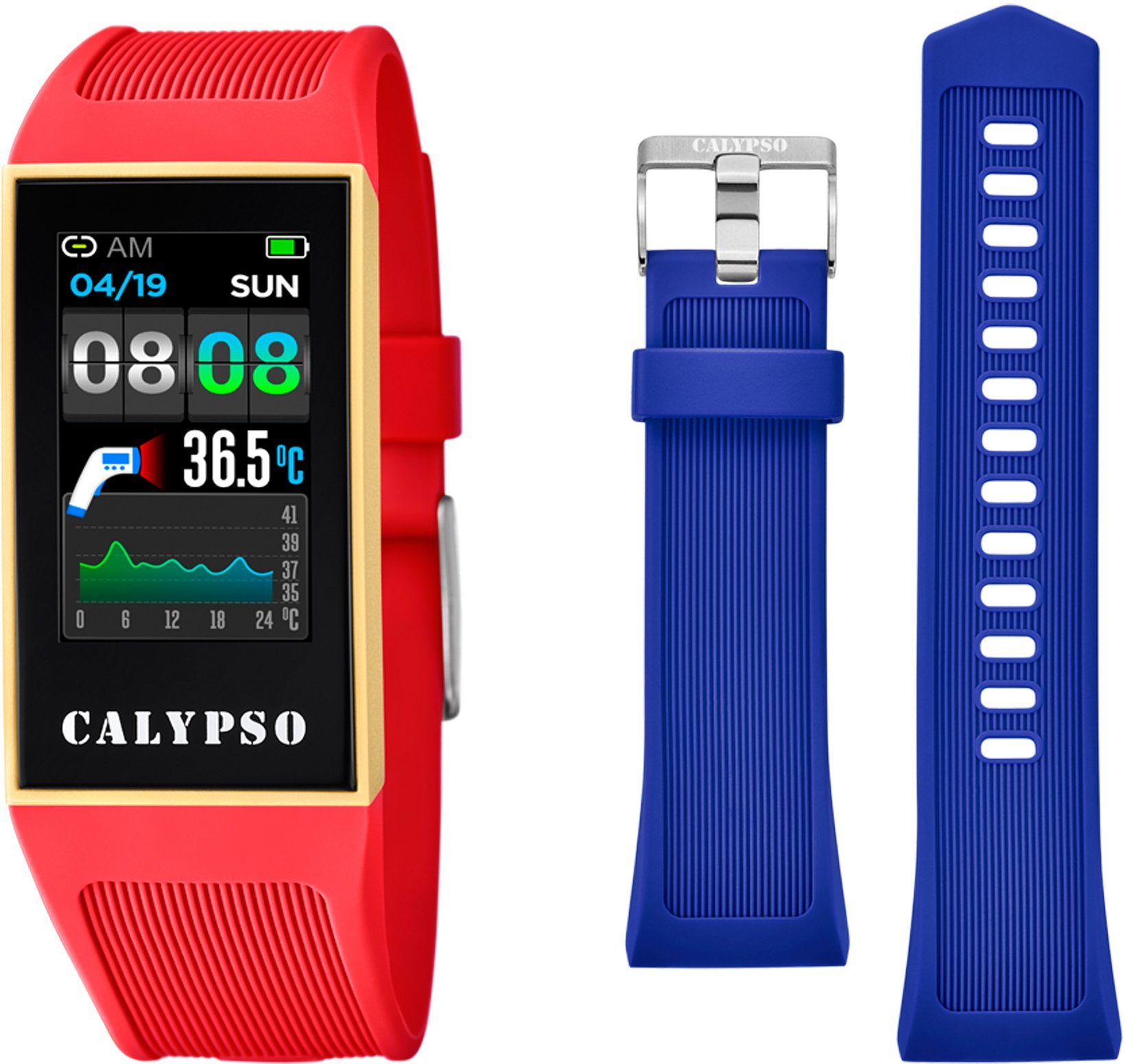 CALYPSO WATCHES K8502/3 Smartwatch Set, 2-tlg., mit blauem Wechselband