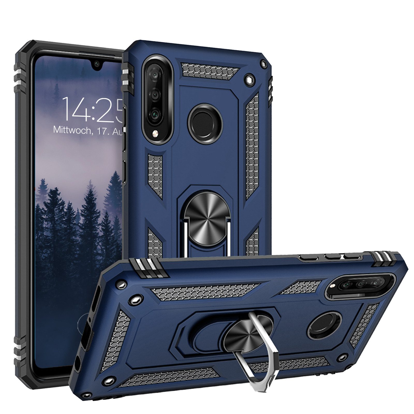 Tec-Expert Handyhülle Outdoor Cover Hülle für Huawei P30 Lite 6.15 Zoll, 6.15, Premium Hülle aus verstärktem Polycarbonat