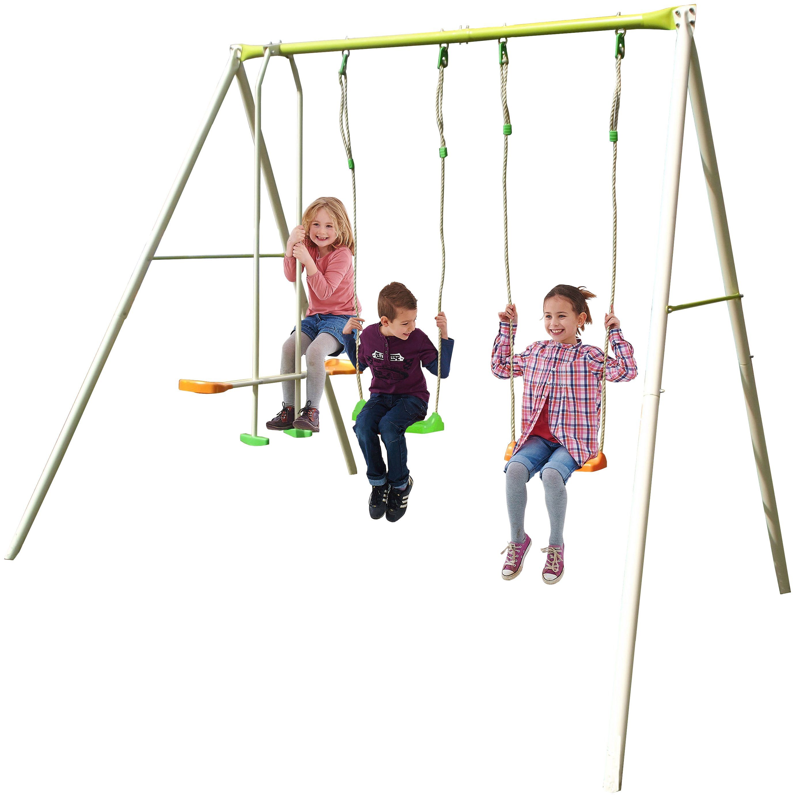 Drei Kinder Doppelschaukel aus Metall gartenschaukeln.de 2020