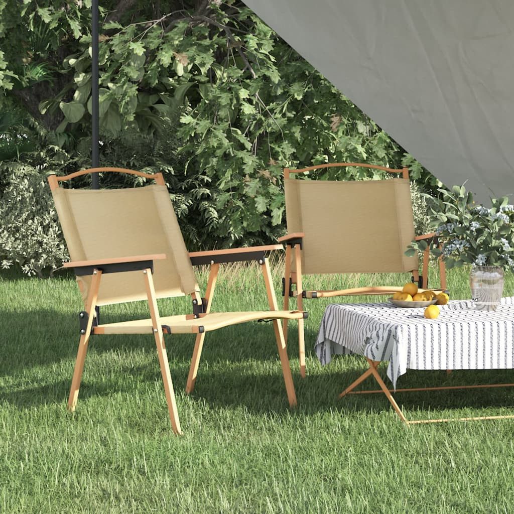 furnicato Campingstuhl Camping-Klappstuhl 54x55x78 cm Beige, 2er-Set (2 St)