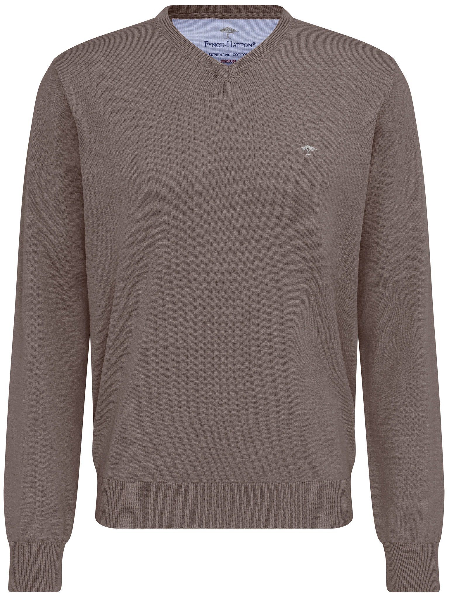 FYNCH-HATTON Strickpullover FYNCH-HATTON Pullover mit V-Kragen (1-tlg) mit V-Ausschnitt