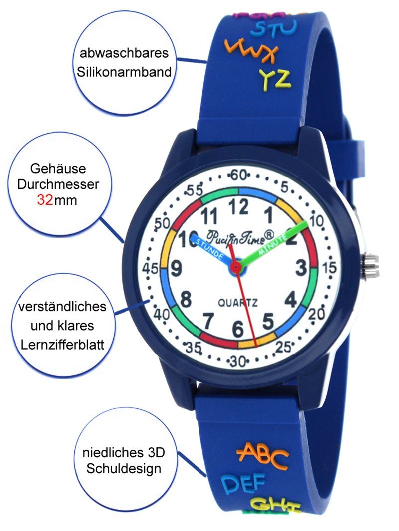 Silikonarmband, Lernuhr Time Pacific Kinder Gratis Versand ABC Quarzuhr Armbanduhr