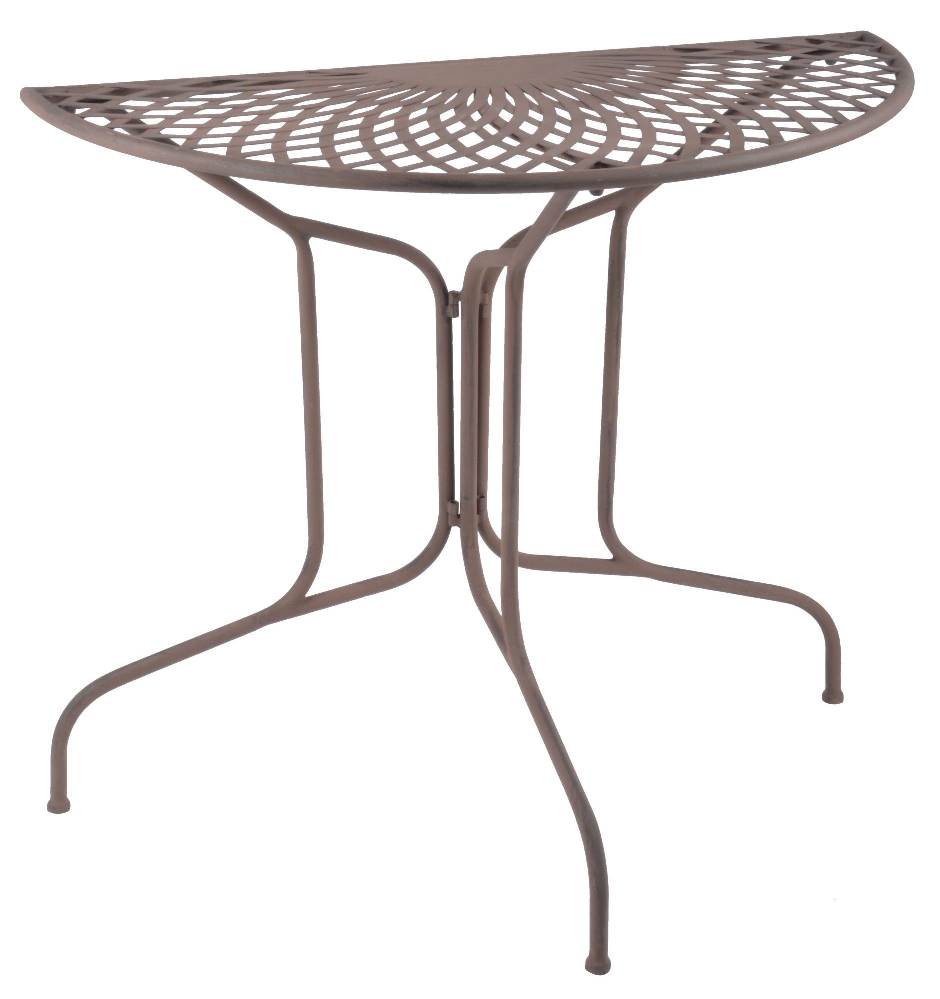 80 40 (1-St), aus BV x Design Maße: Metall, Gartentisch Balkontisch Halbrunder Esschert 70 cm x
