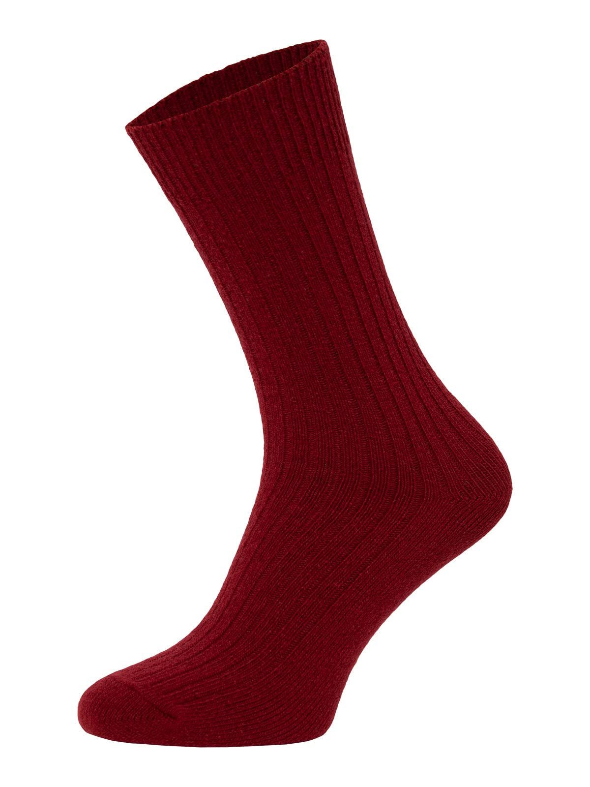 HomeOfSocks Socken 72% Wollsocken Einfarbig Ripp Druckarmer Bund Hochwertige Dünne Wollsocken Druckarm