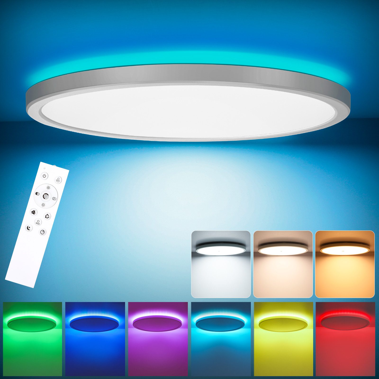 Oraymin Deckenleuchten 24W Deckenlampe RGB Farbwechsel günstig online kaufen