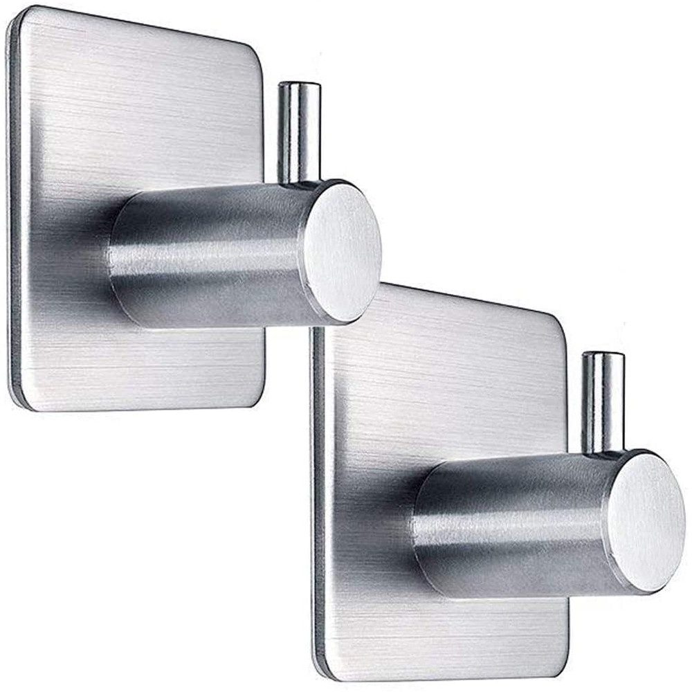 BernhStein Living Гачок для рушника, Klebehaken, Wandhaken gebürstetes Edelstahl 2-10 Stück, (2-St)