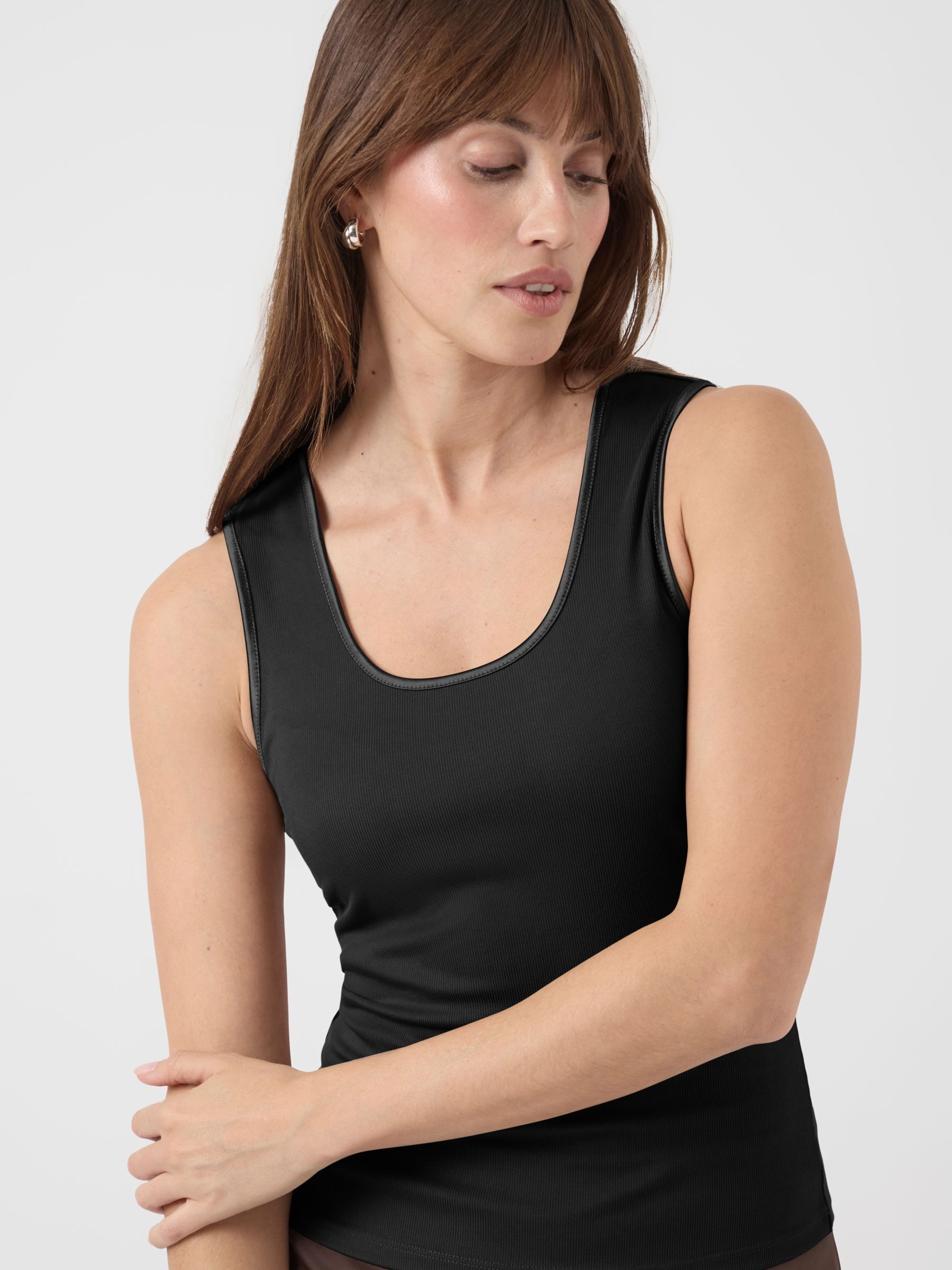Y.A.S Tanktop YASPALOMA TANK TOP NOOS mit Satinpaspel