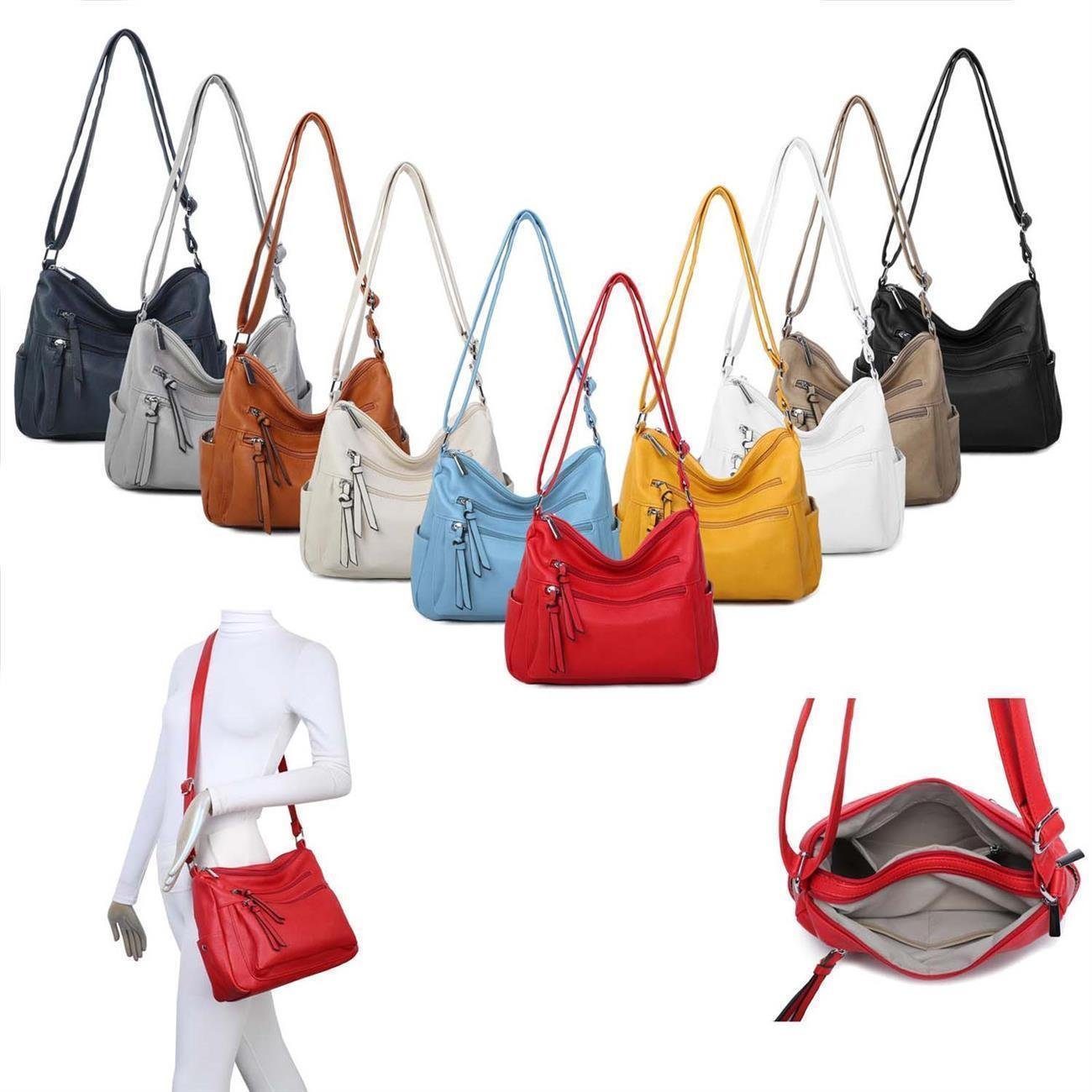 ITALYSHOP24 Schultertasche Damen Tasche Shopper Crossbody, als Handtasche, günstig online kaufen