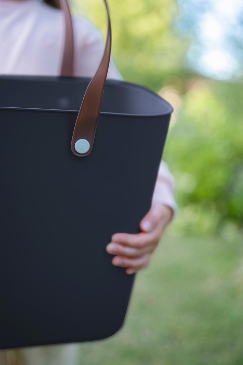 ROTHO Tragetasche Einkaufstasche ALBULA, 25 Liter, Blau, Kunststoff, ergonomische Tragegriffe, B 40 x H 34 x T 23,5 cm