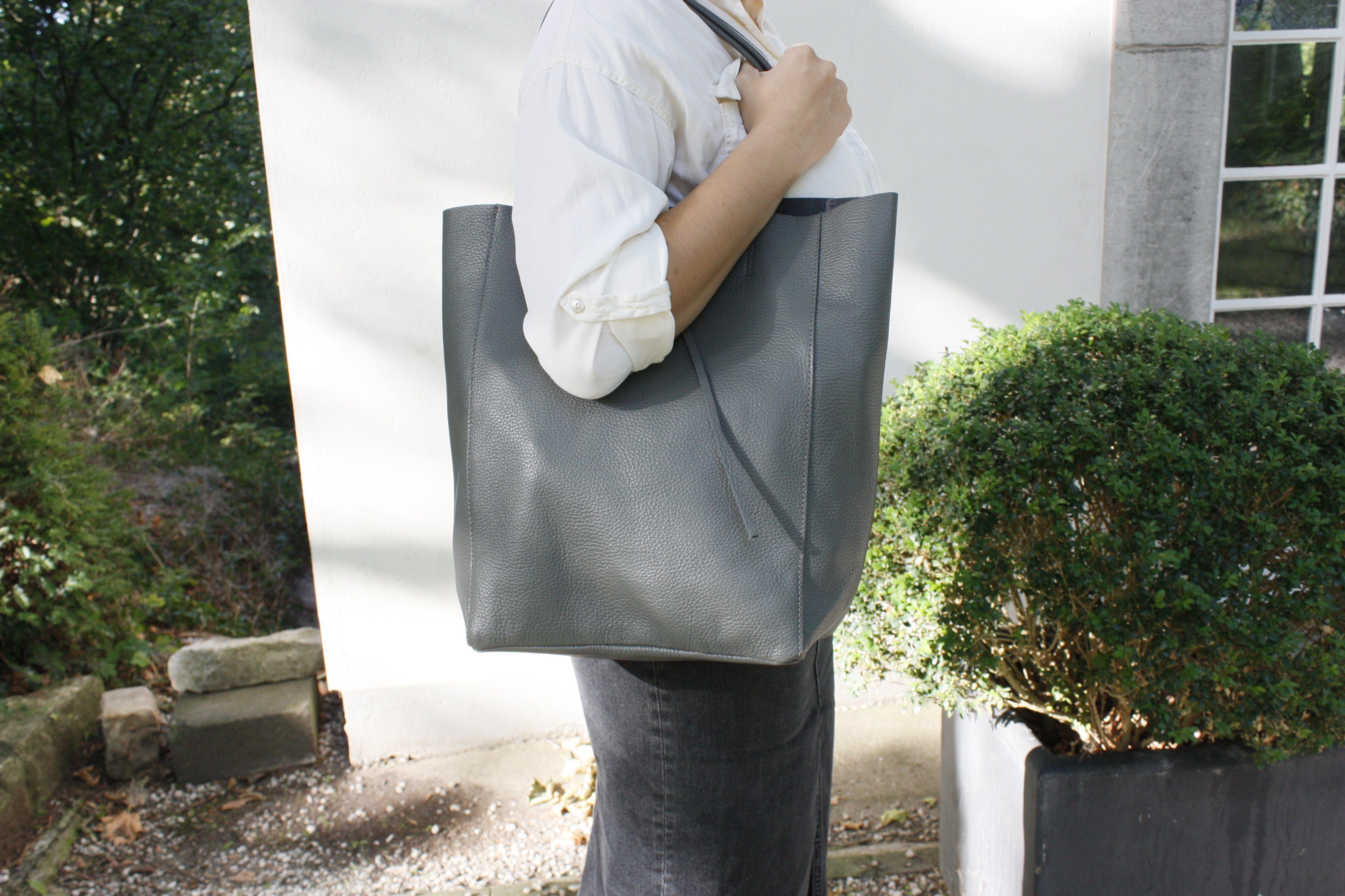 lePelou Shopper MIA für Damen, großer Shopper, Henkeltasche, Einkaufstasche, echt Leder, Made in Italy, mit geräumigem Hauptfach