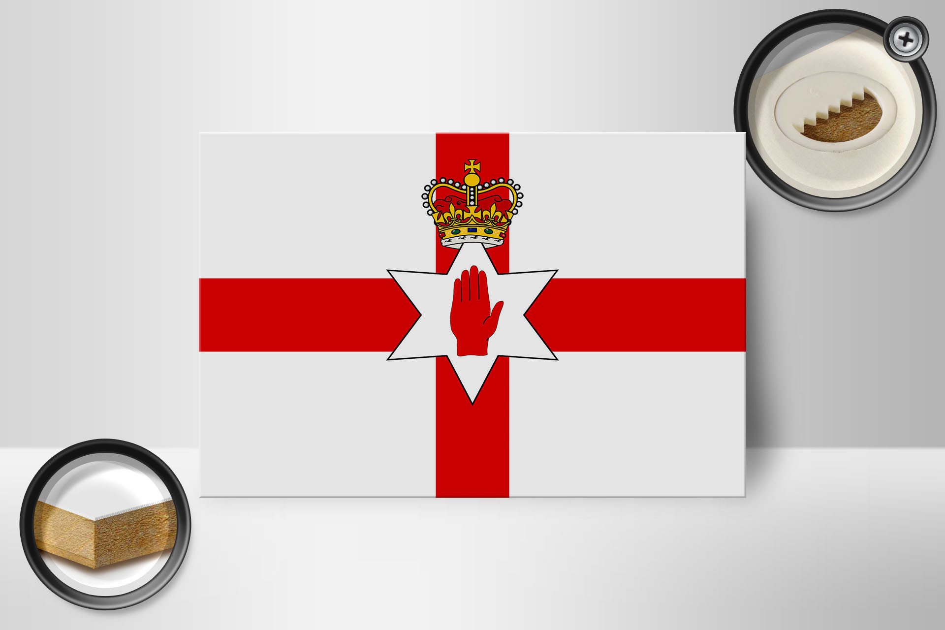 Femer GmbH Holzbild Flagge Nordirland 18x12cm Flag Northern Ireland, Flaggen (1 St), Glatte Holzfaserplatte (MDF), vorn beschichtet