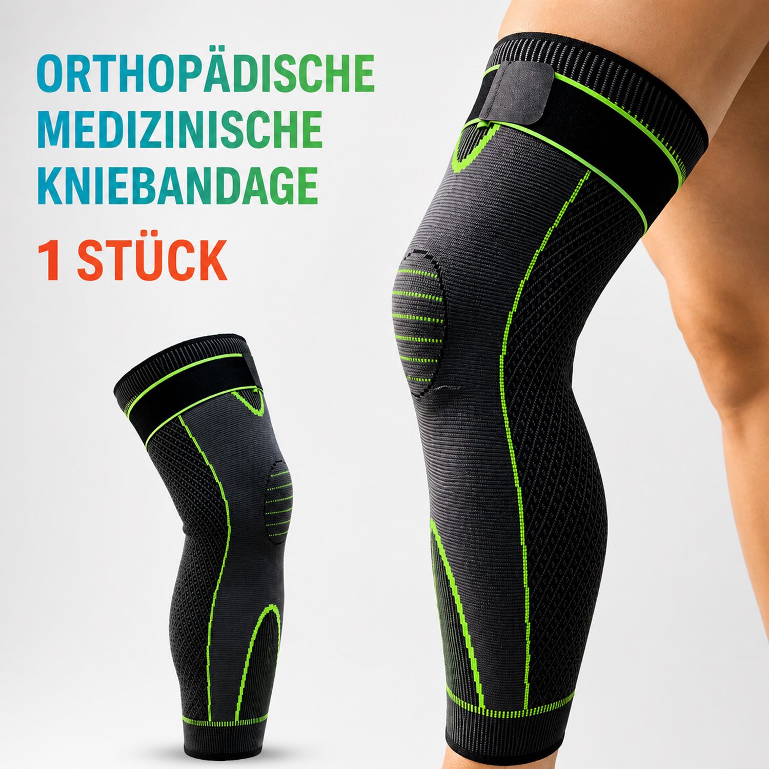 Jungengel Kniebandage Sport Kompression Knieschoner Stützgurt Fitness Kniestütze Stützgurt (Einzelartikel, 1-tlg., 1 Kniebandage für ein Bein), Elastische Kniebandage mit Kompression und verstellbarem Stützgurt