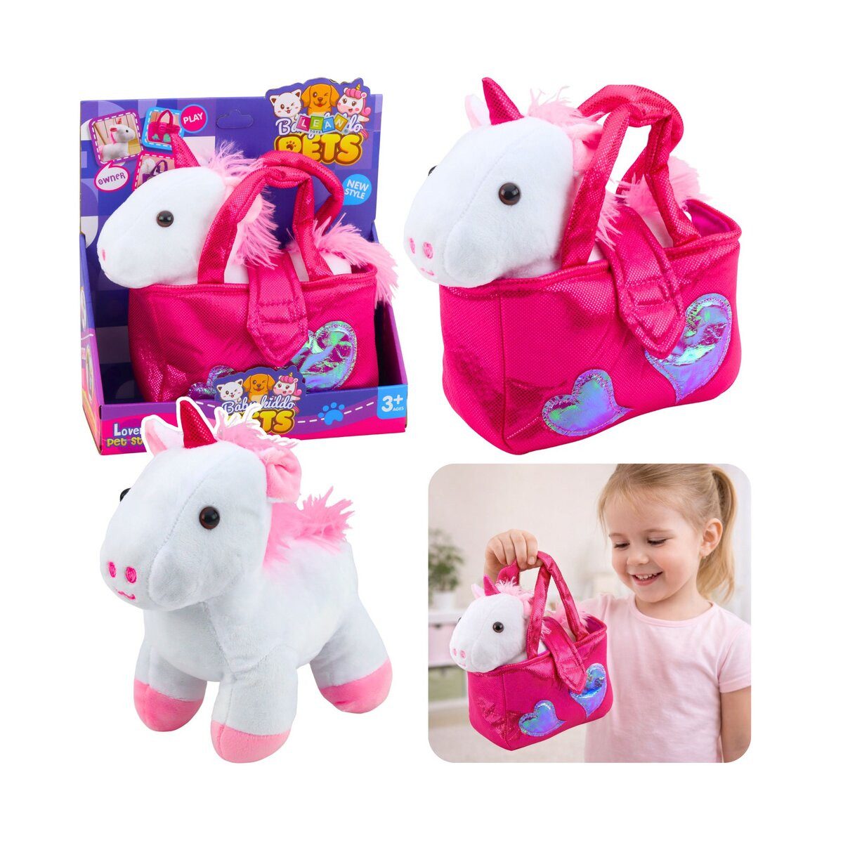 Wisam Plüschfigur Plüsch-Einhorn im Beutel, weiß, 25 cm (1-St)