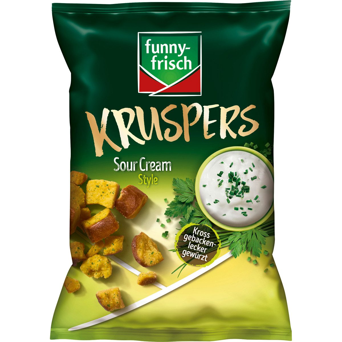 funny-frisch Knabberei, funny frisch Kruspers Sour Cream Style lecker gewürzt vegetarisch 120g