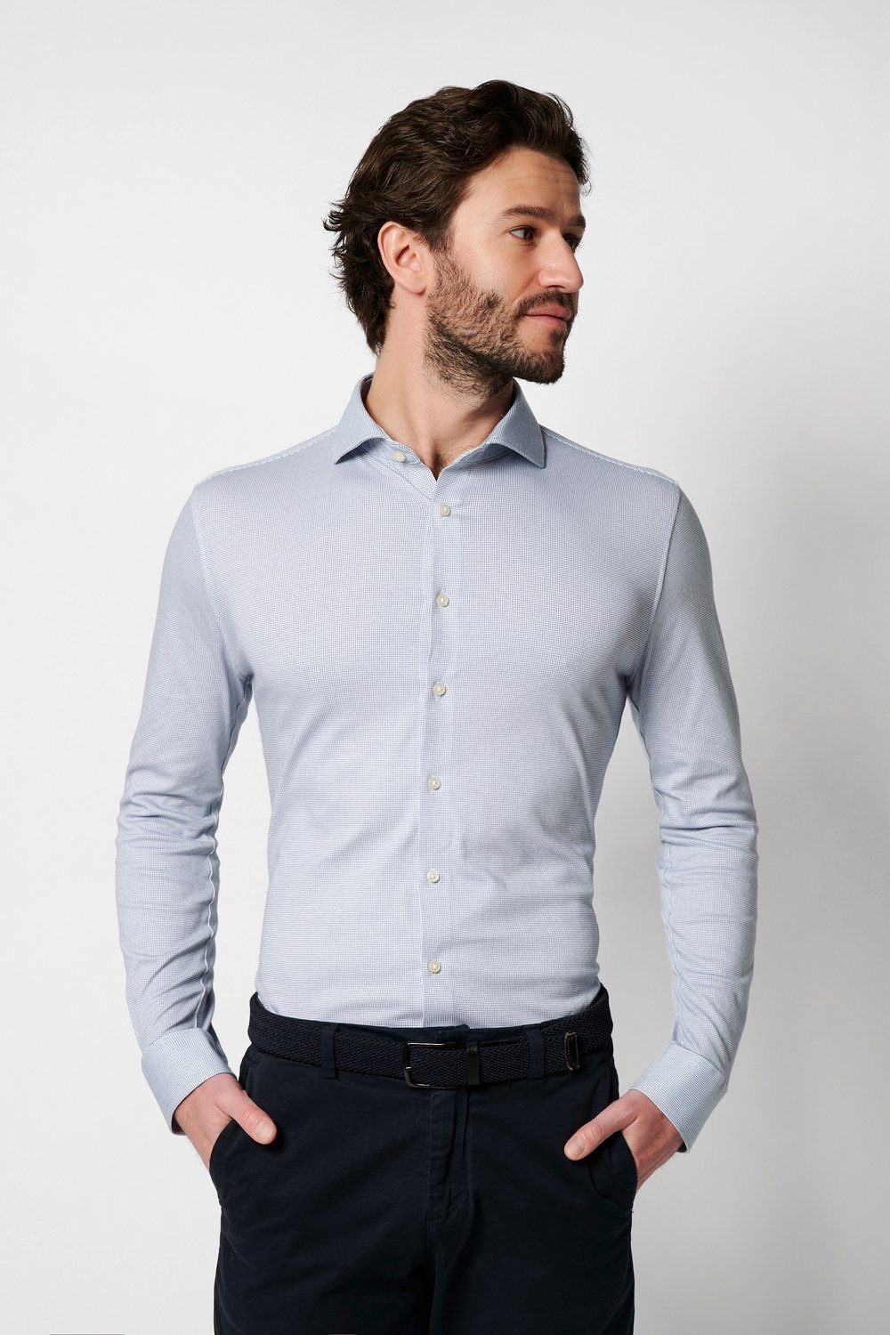 DESOTO Langarmhemd Jerseyhemd Essential Hai langarm Flexibler Stretch