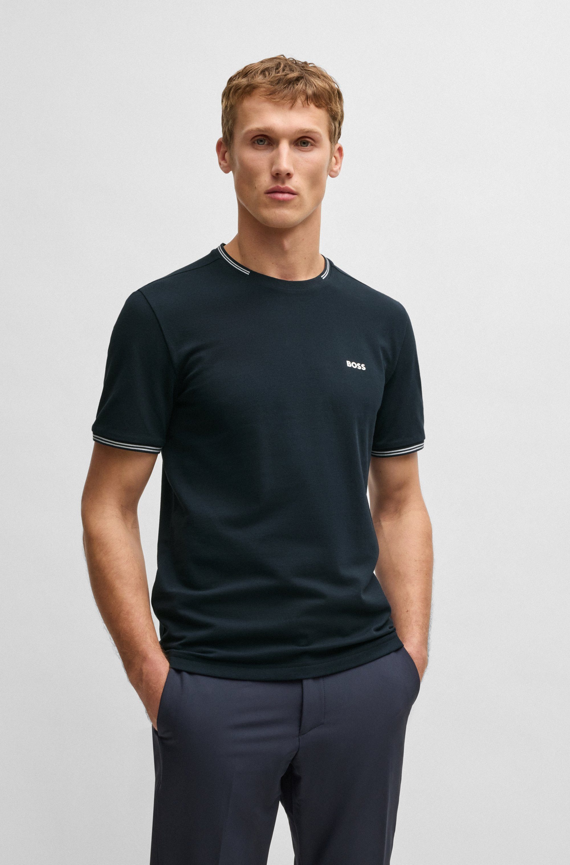BOSS GREEN T-Shirt Taul mit kontrastfarbenen günstig online kaufen