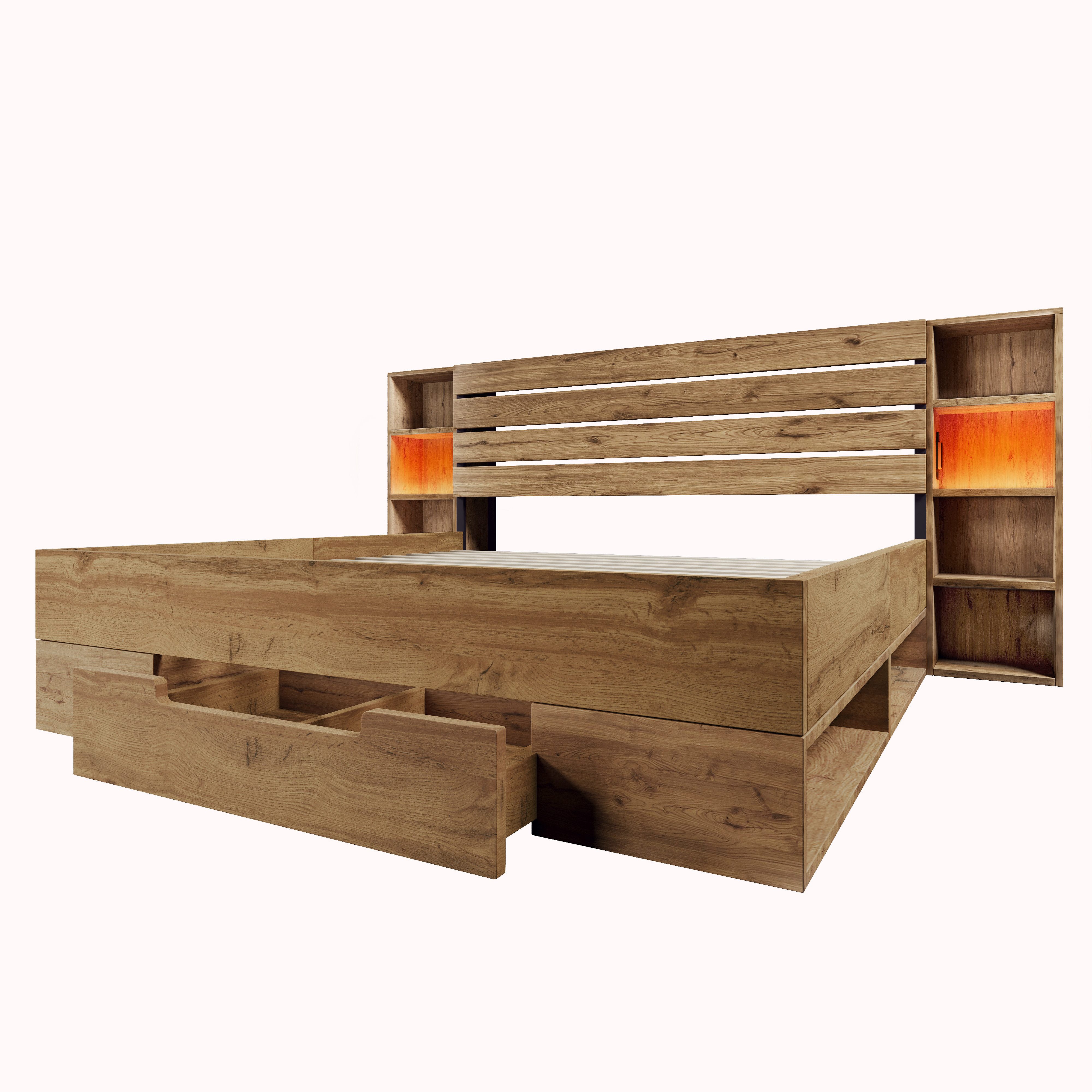 Rutaqian Stauraumbett Doppelbett 160/180x200 cm aus günstig online kaufen
