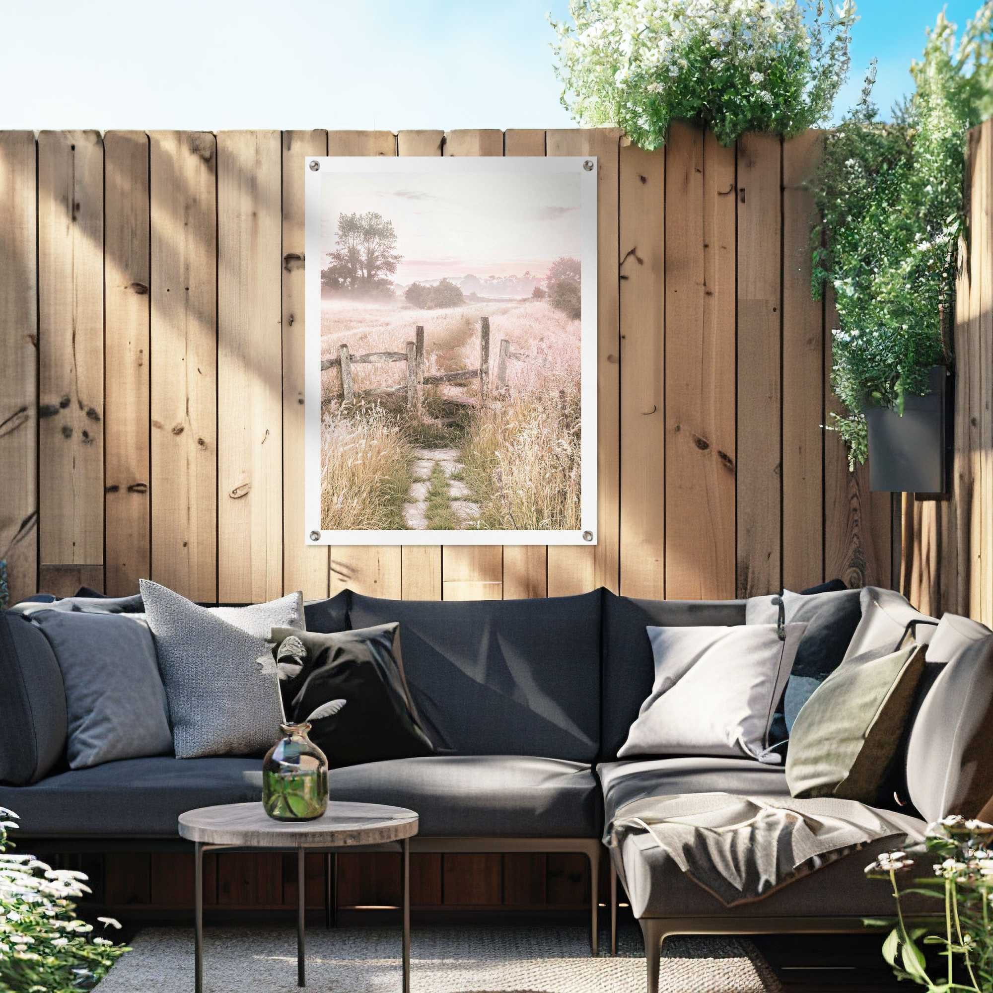 Reinders! Poster Nature Walk, Garten - Landschaft - Landleben - Sommer - Neblig - Beige - Leinwand
