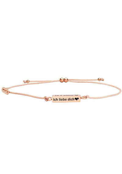 Julie Julsen Armband CUBE, ROTVERGOLDET, »ICH LIEBE DICH«, JJBR0448.2