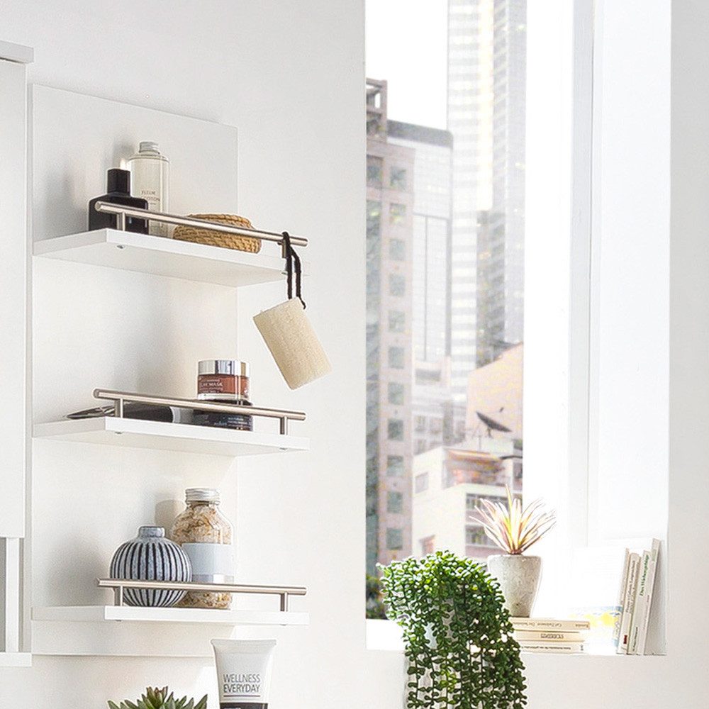 Lomadox Wandregal NOCI-80, Badezimmer Regal Wandregal weiß 3 Regalböden 30, günstig online kaufen