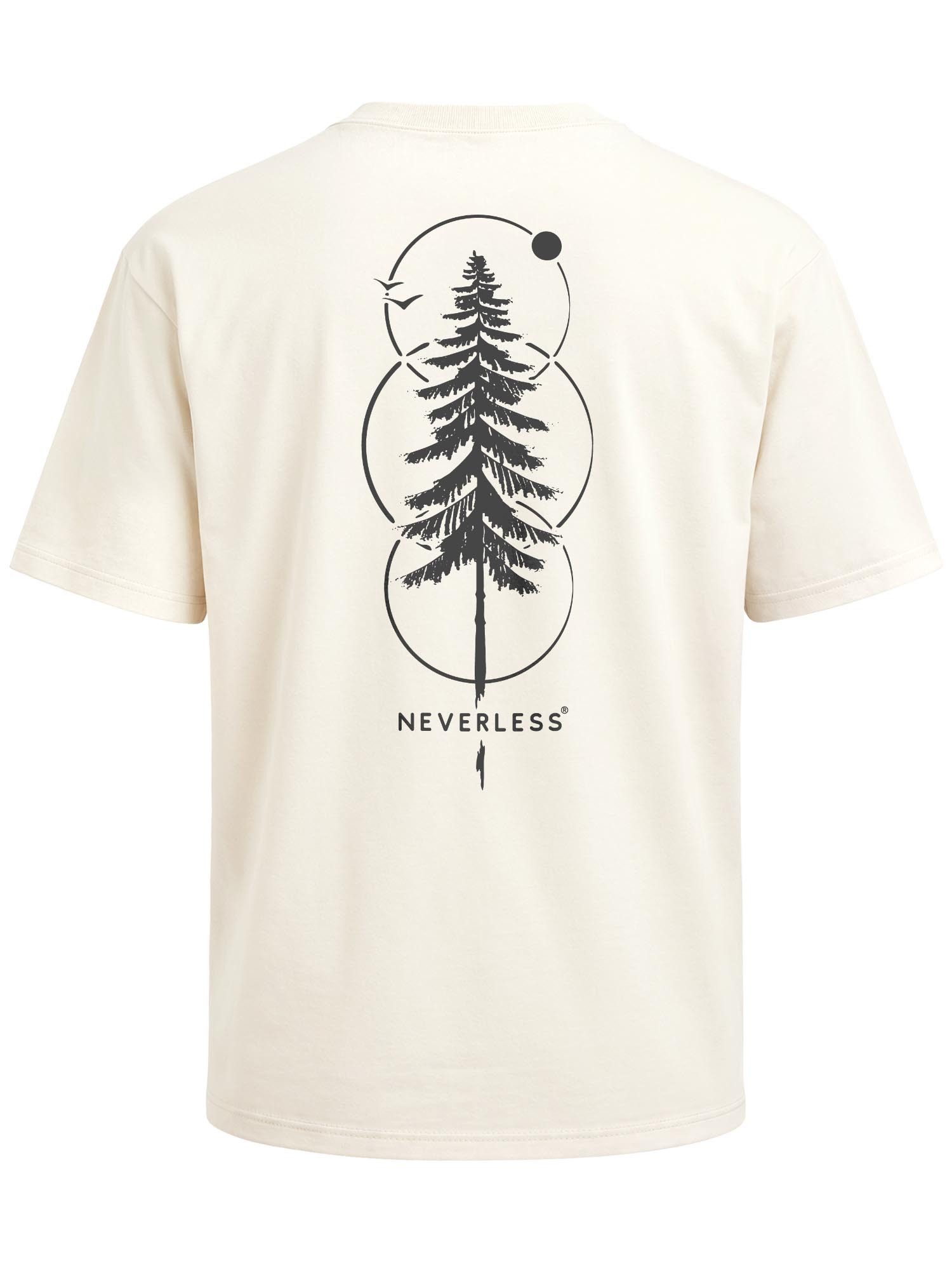 Neverless Oversize-Shirt Herren T-Shirt - Outdoor Baum - Oversized Relaxed Fit Sommer Fashion mit Print