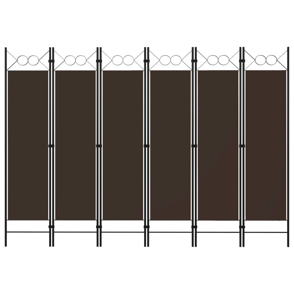 vidaXL Raumteiler 6-tlg. Raumteiler Braun 240 günstig online kaufen