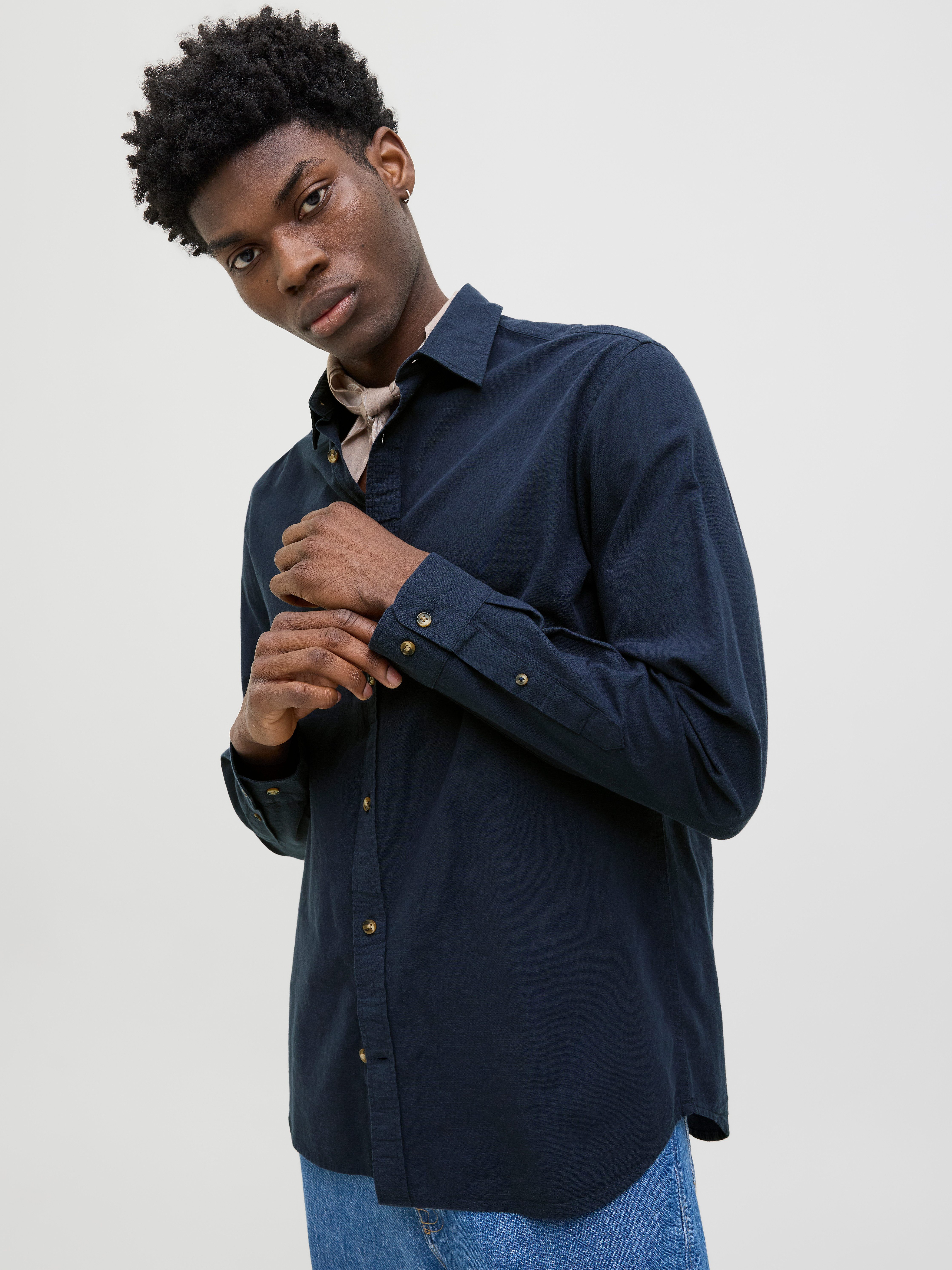 Jack & Jones Langarmhemd JJESUMMER SHIRT LS SN mit Hemdkragen günstig online kaufen