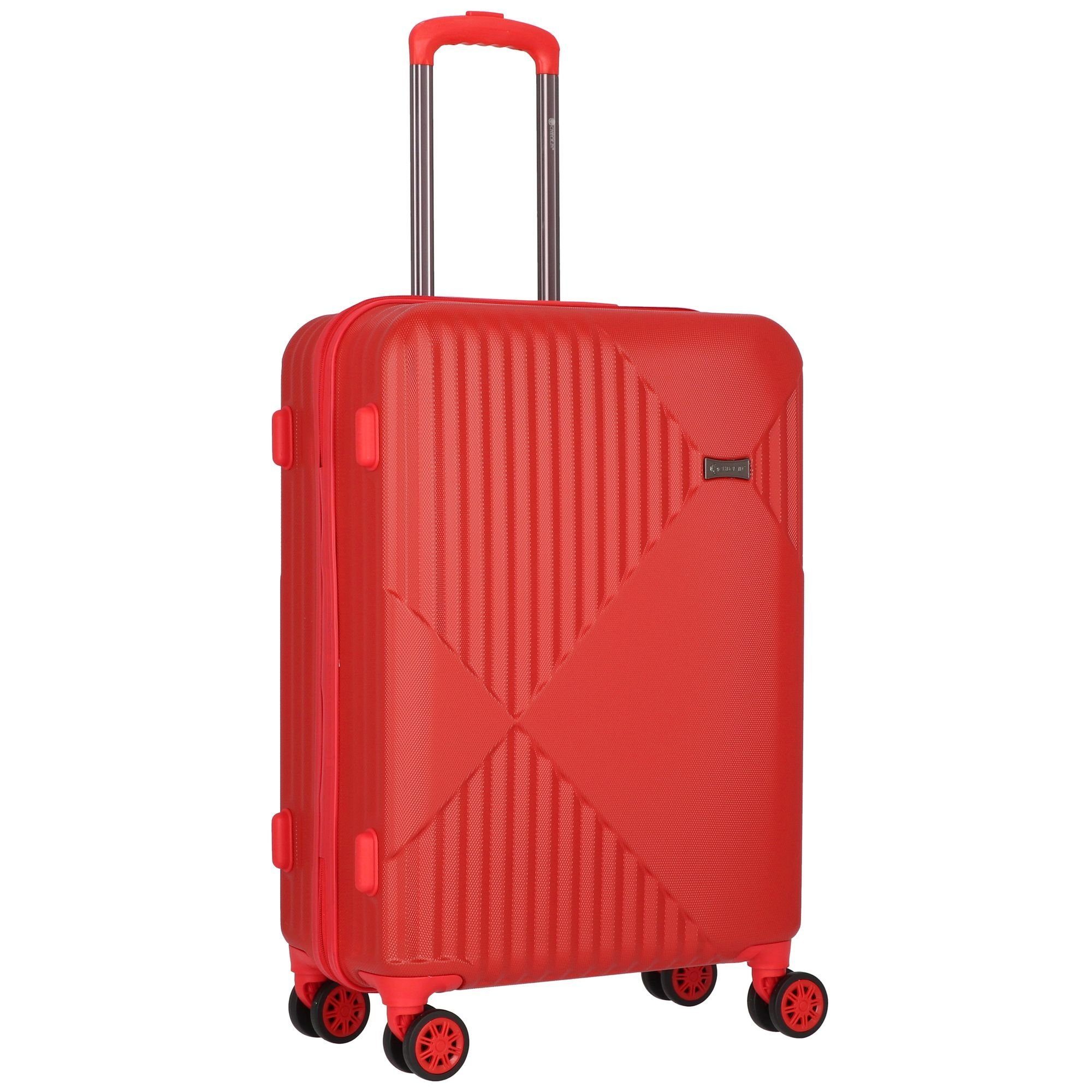 CHECK.IN® Trolleyset Liverpool, 4 3 Rollen, tlg), rot (3-teilig, ABS