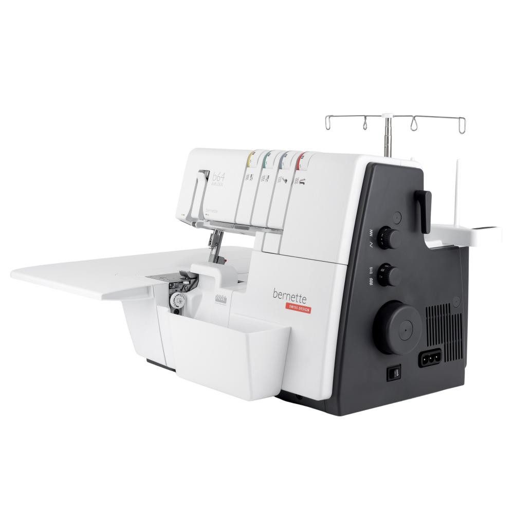 Bernette Overlock-Nähmaschine - 64 Airlock 4 Faden Overlock mit Lufteinfädelung, automatischer Lufteinfädler für Greiferfäden