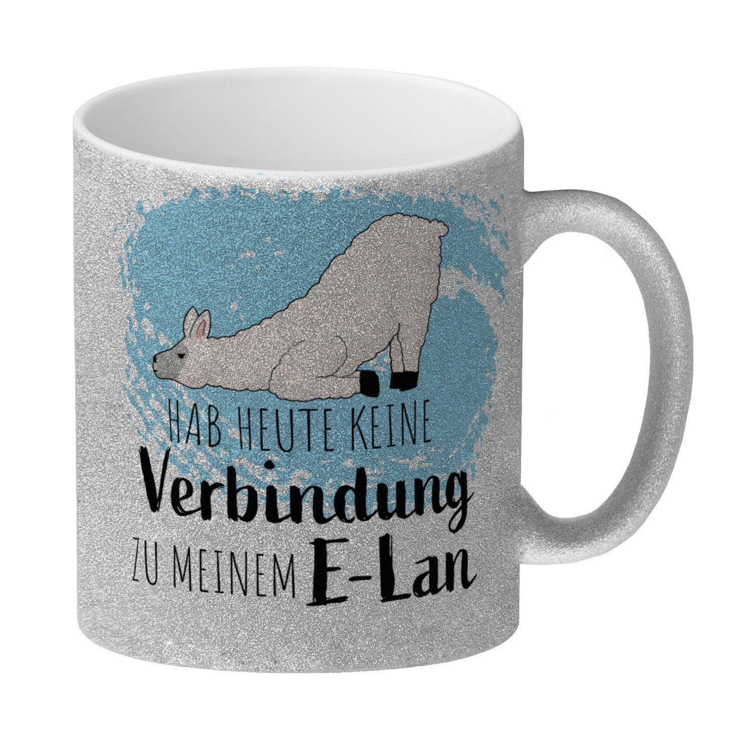Tasse Hab heute keine Verbindung zu meinem E-Lan Alpaka Glitzer-Kaffeebecher