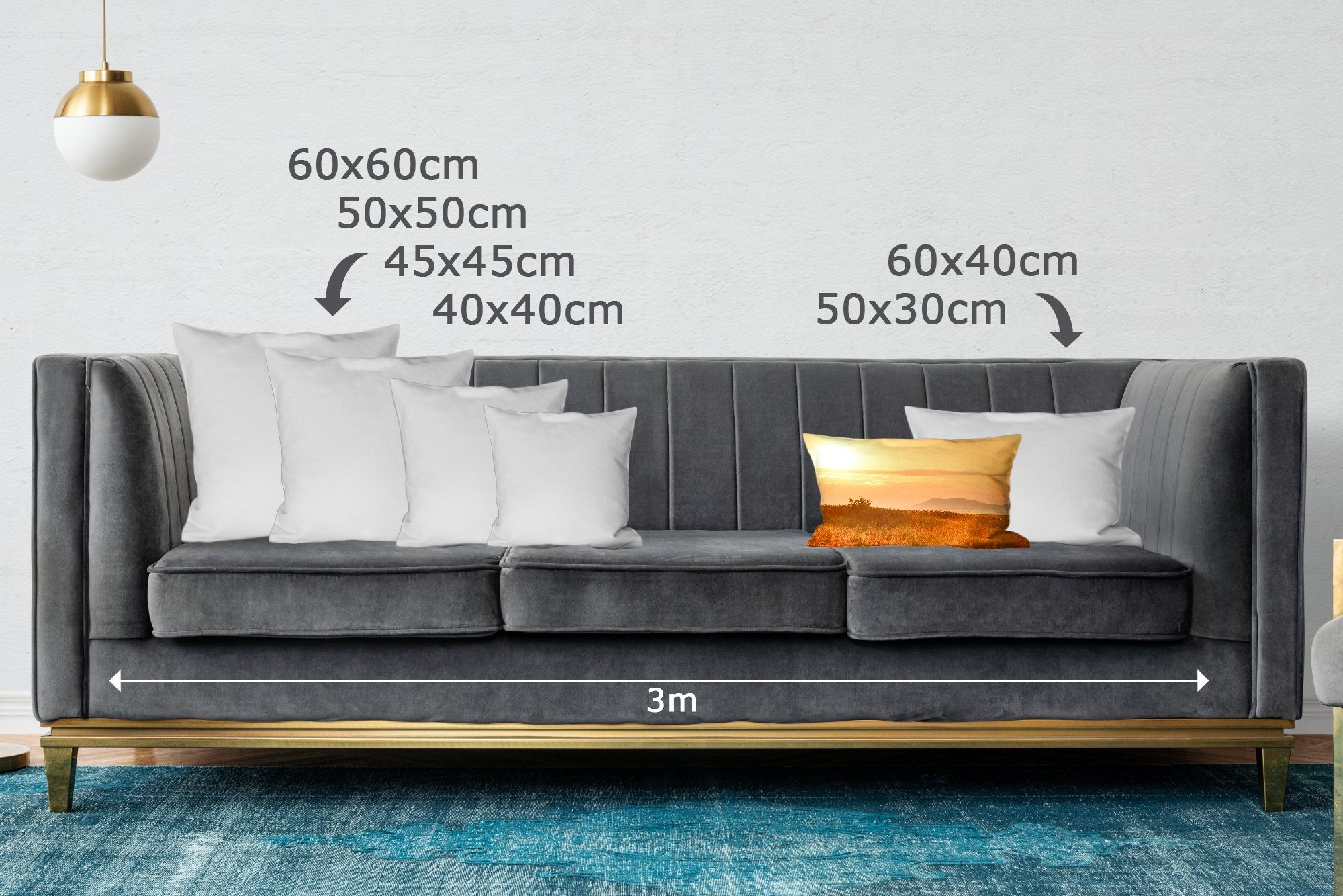 Sonnenaufgang Wohzimmer Naturschutzgebiet, mit Dekokissen Füllung, Dekokissen einem in Dekoration, Zierkissen, Schlafzimmer MuchoWow