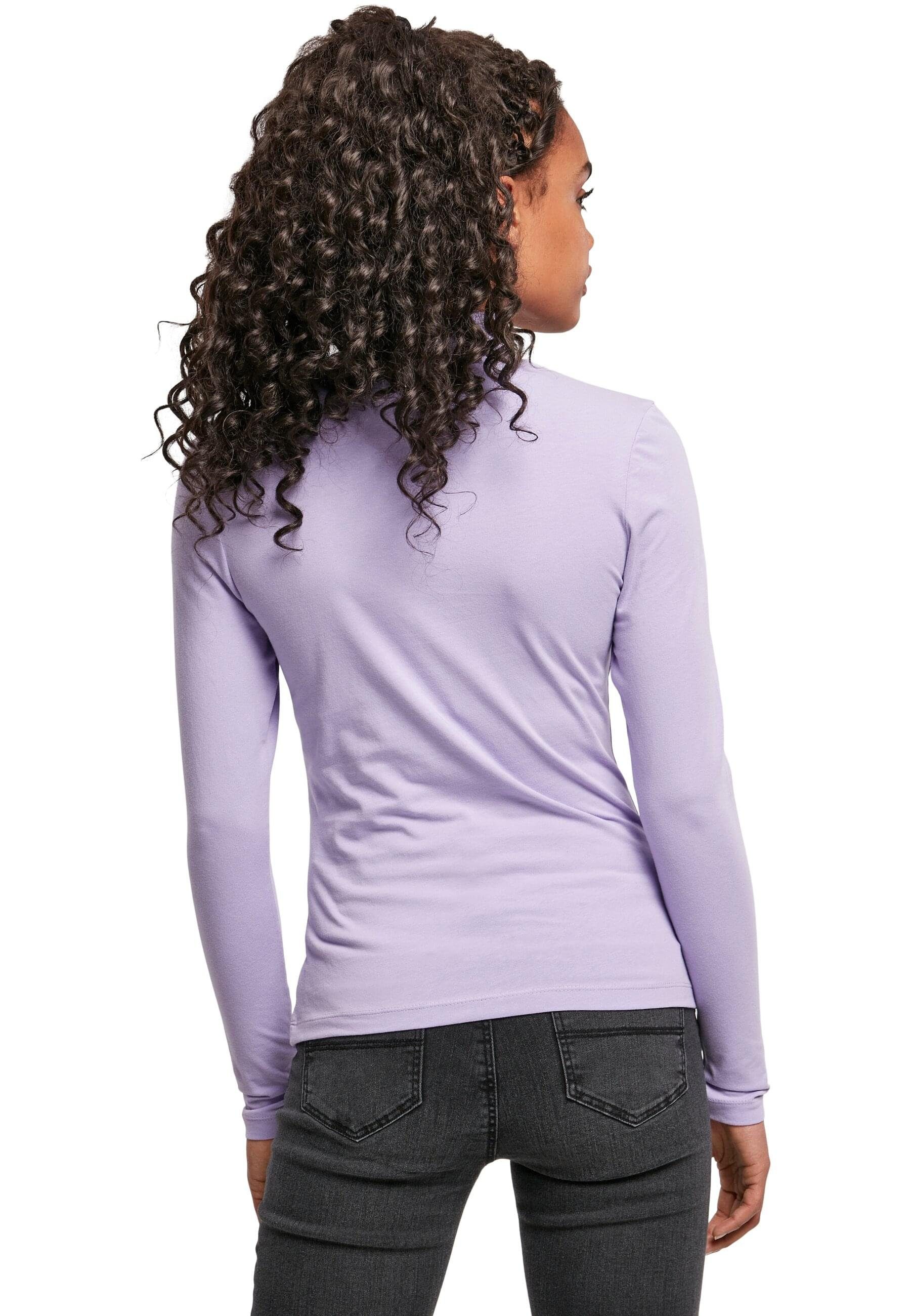 Turtleneck Cut-Out lavender Langarmshirt Longsleeve URBAN Damen Ladies CLASSICS (1-tlg)