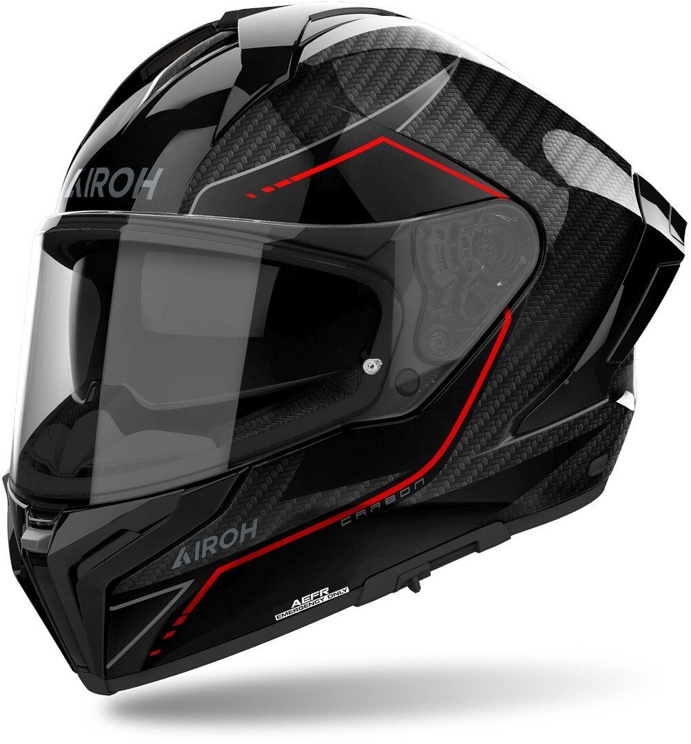 Airoh Motorradhelm Matryx Carbon Stylish Helm, vorbereitet für Kommunikationssystem,Notfallsystem-Polsterung (EQ